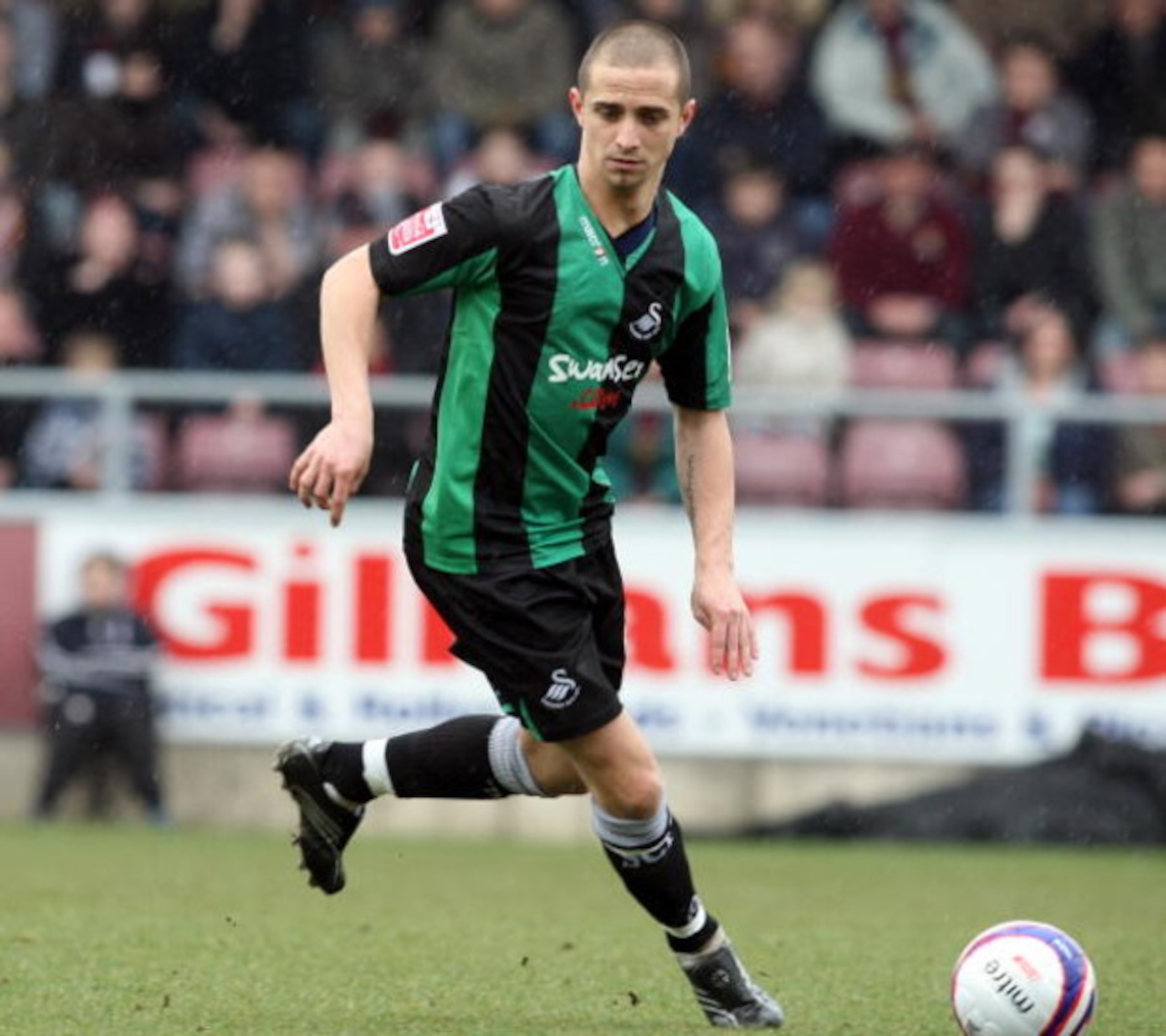 NORTHAMPTON, UNITED KINGDOM - MARCH 15: Ferrie Bodde of Swansea City in action during the Coca Cola League One Match between Northampton Town and Swansea City at Sixfields Stadium on March 15, 2008 in Northampton, England. (Photo by Pete Norton/Getty Imag
