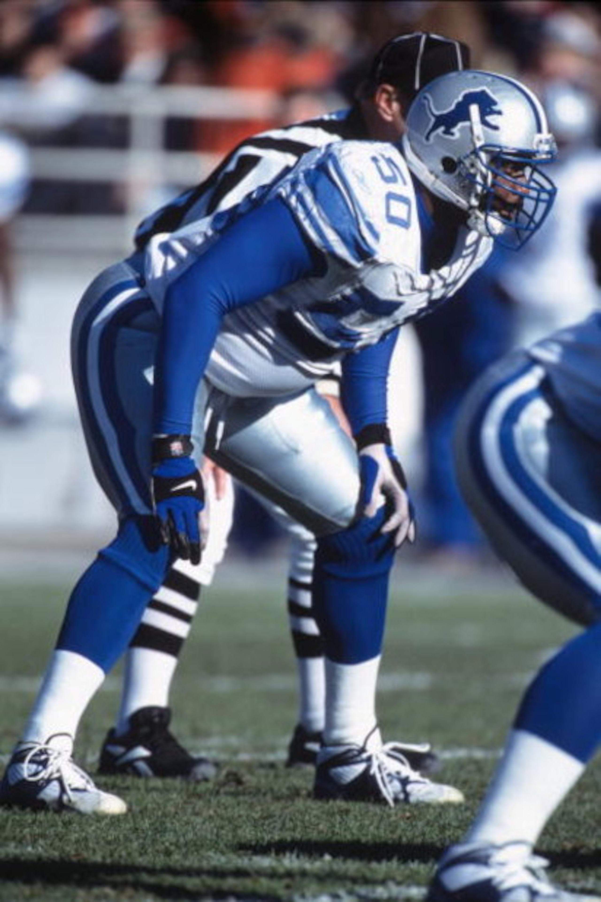 2 Dec 2001: Linebacker Chris Claiborne #50 of the Detroit Lions waits for the snap during the NFL game against the Chicago Bears at Soldier Field in Chicago, Illinois. The Bears defeated the Lions 13-10. Mandatory Credit: Jonathan Daniel/Getty Images 2 Dec 2001: Linebacker Chris Claiborne #50 of the Detroit Lions waits for the snap during the NFL game against the Chicago Bears at Soldier Field in Chicago, Illinois. The Bears defeated the Lions 13-10. Mandatory Credit: Jonathan Daniel/Getty Images