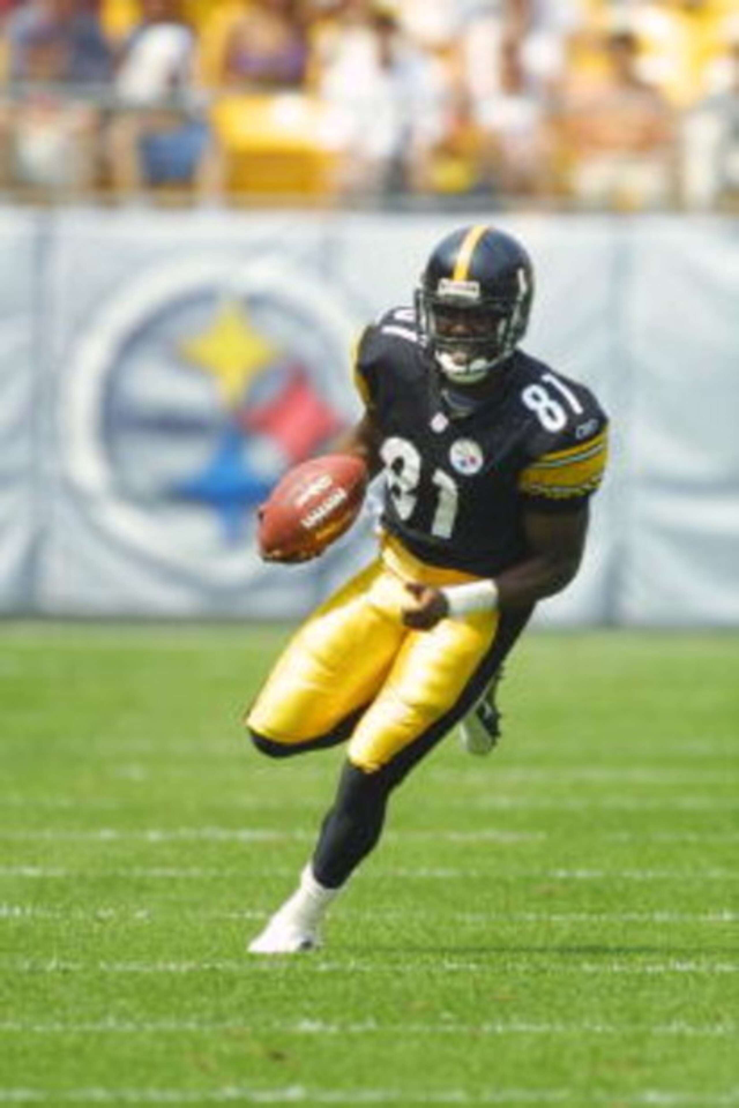 25 Jul 2001: Pittsburgh Steeler receiver Troy Edwards (81) runs upfield in the preseason game with the Detroit Lions at Heintz Field in Pittsburgh, Pennsylvania. The Steelers defeated the Lions 20-7. DIGITAL IMAGE. Mandatory Credit: Scott Halleran/Alls 25 Jul 2001: Pittsburgh Steeler receiver Troy Edwards (81) runs upfield in the preseason game with the Detroit Lions at Heintz Field in Pittsburgh, Pennsylvania. The Steelers defeated the Lions 20-7. DIGITAL IMAGE. Mandatory Credit: Scott Halleran/Alls