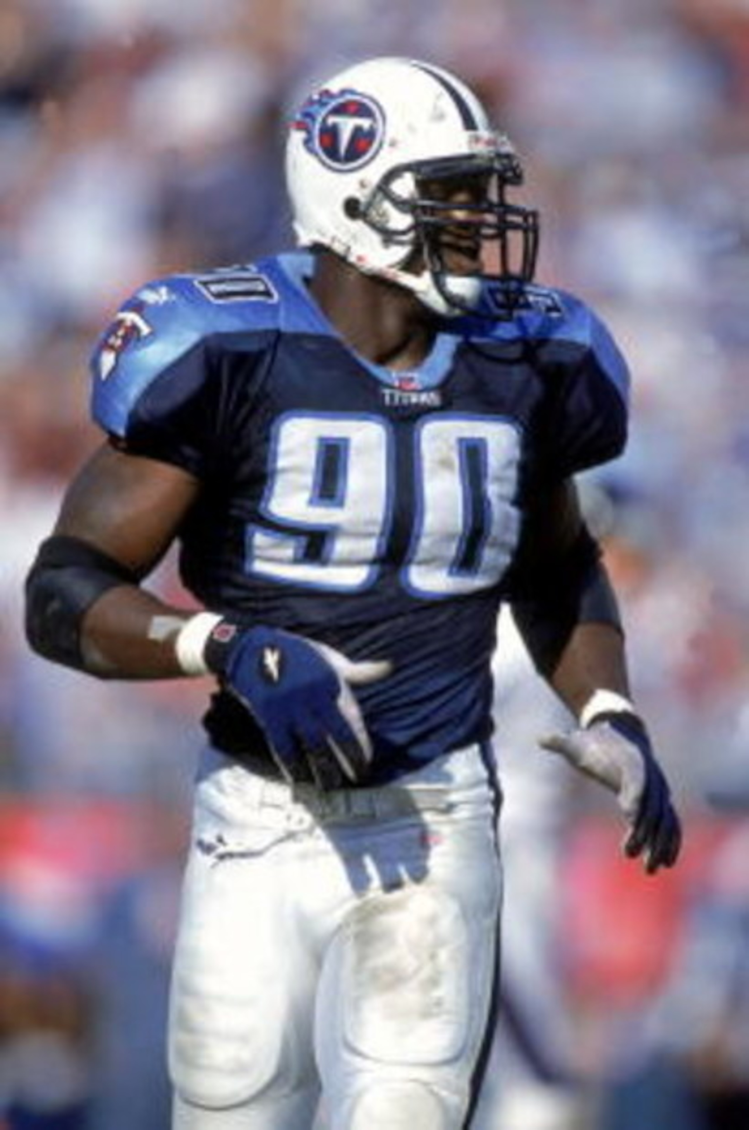 12 Nov 2000: Jevon Kearse #90 of the Tennessee Titans looks on during the game against the Baltimore Ravens at the Adelphia Colisuem in Nashville, Tennessee. The Ravens defeated the Titans 24-23.Mandatory Credit: Scott Halleran /Allsport 12 Nov 2000: Jevon Kearse #90 of the Tennessee Titans looks on during the game against the Baltimore Ravens at the Adelphia Colisuem in Nashville, Tennessee. The Ravens defeated the Titans 24-23.Mandatory Credit: Scott Halleran /Allsport
