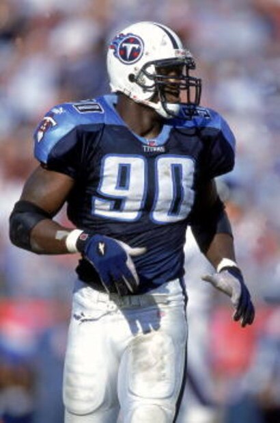 12 Nov 2000:  Jevon Kearse #90 of the Tennessee Titans looks on during the game against the Baltimore Ravens at the Adelphia Colisuem in Nashville, Tennessee. The Ravens defeated the Titans 24-23.Mandatory Credit: Scott Halleran  /Allsport