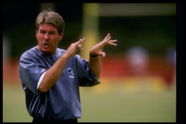 22 Jul 1997:  Offensive coordinator Mike Sheppard of the San Diego Chargers gestures during the Chargers training camp at the University of California San Diego in La Jolla, California. Mandatory Credit: Todd Warshaw  /Allsport