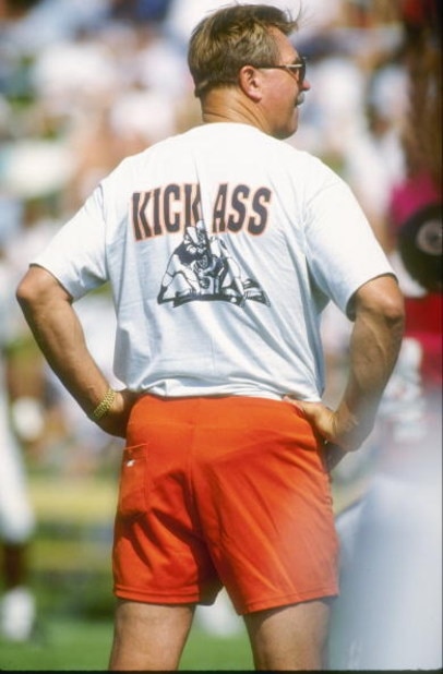 1 Aug 1992:  Head coach Mike Ditka of the Chicago Bears looks on during Bears Training Camp at the University of Wisconsin-Platteville in Platteville, Wisconsin.  Mandatory Credit: Jonathan Daniel  /Allsport