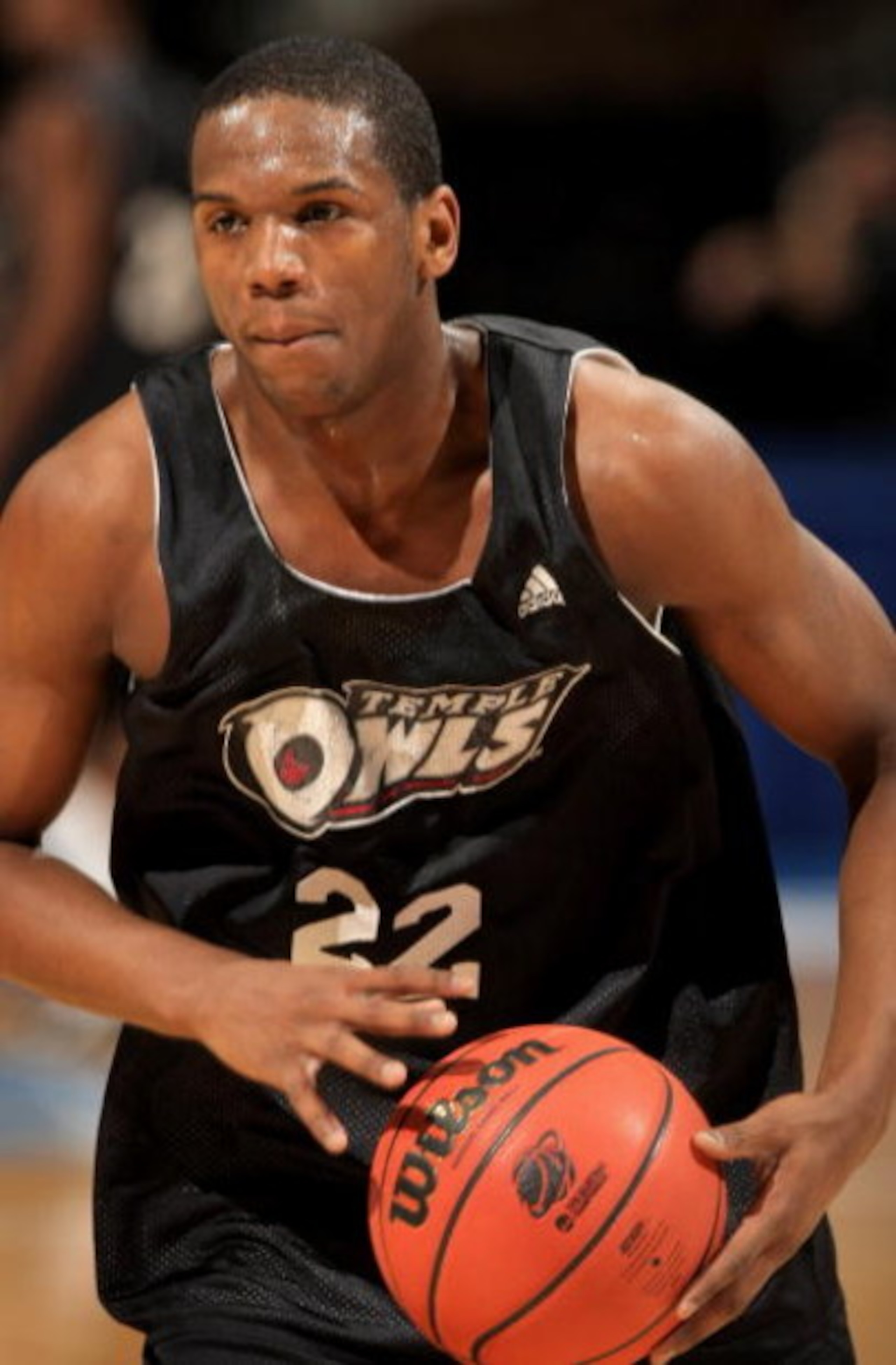 DENVER - MARCH 19:  Dionte Christmas #22 of the Temple Owls takes part in practice on the eve of the first round of the Men's NCAA Basketball East Region at the Pepsi Center on March 19, 2008 in Denver, Colorado.  (Photo by Doug Pensinger/Getty Images)