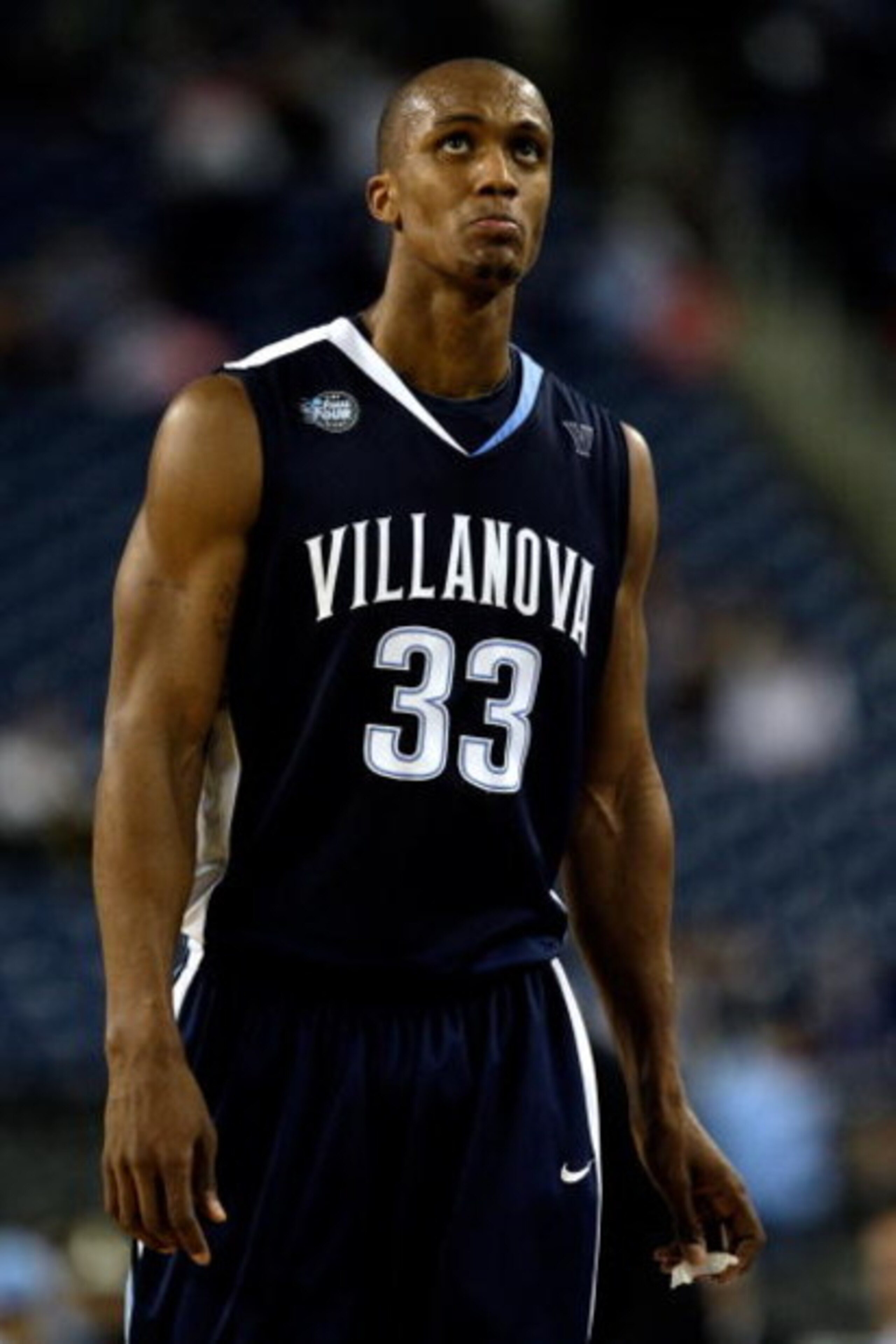 DETROIT - APRIL 04:  Dante Cunningham #33 of the Villanova Wildcats reacts after losing to the North Carolina Tar Heels 83-69 during the National Semifinal game of the NCAA Division I Men's Basketball Championship at Ford Field on April 4, 2009 in Detroit