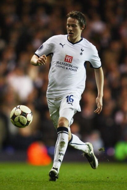 LONDON - DECEMBER 18:  Chris Gunter of Spurs runs with the ball during the UEFA Cup Group D match between Tottenham Hotspur and Spartak Moscow at White Hart Lane on December 18, 2008 in London, England.  (Photo by Jamie McDonald/Getty Images)