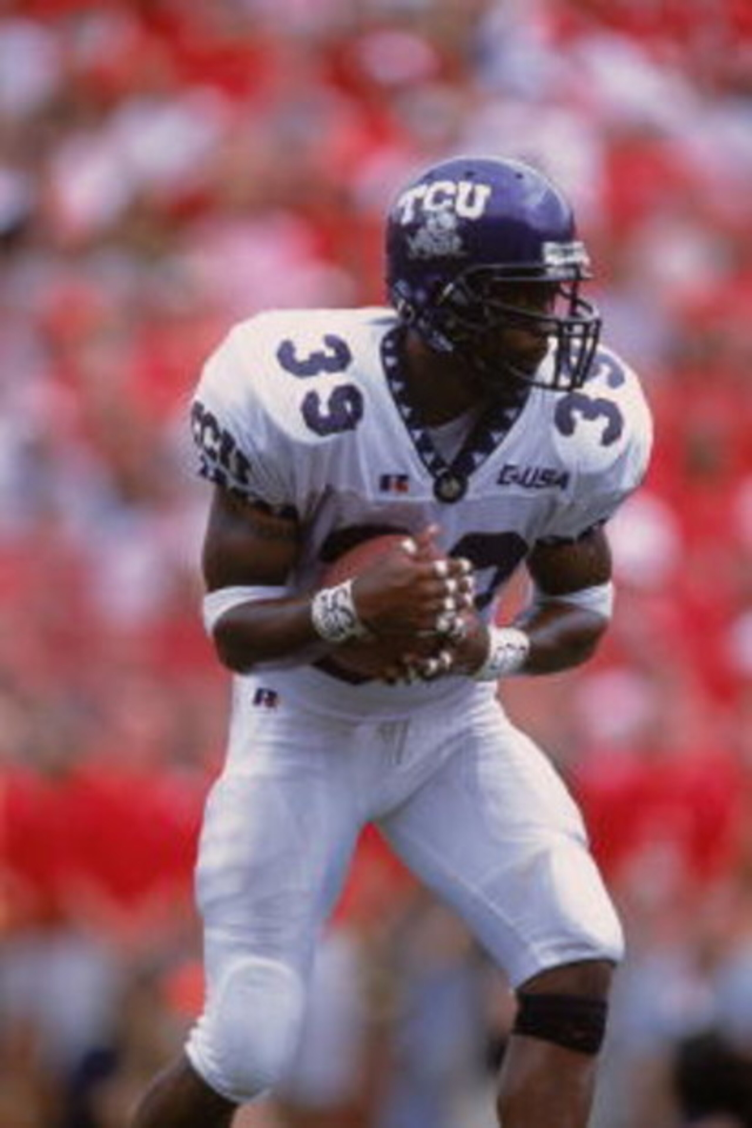 25 Aug 2001:  Jason Goss #39 of the Texas Christian (TCU) Horned Frogs running with the ball during the game against the Nebraska Cornhuskers at Memorial Stadium in Lincoln, Nebraska. The Cornhuskers defeated the Horned Frogs 21-7.Mandatory Credit: Tom Ha