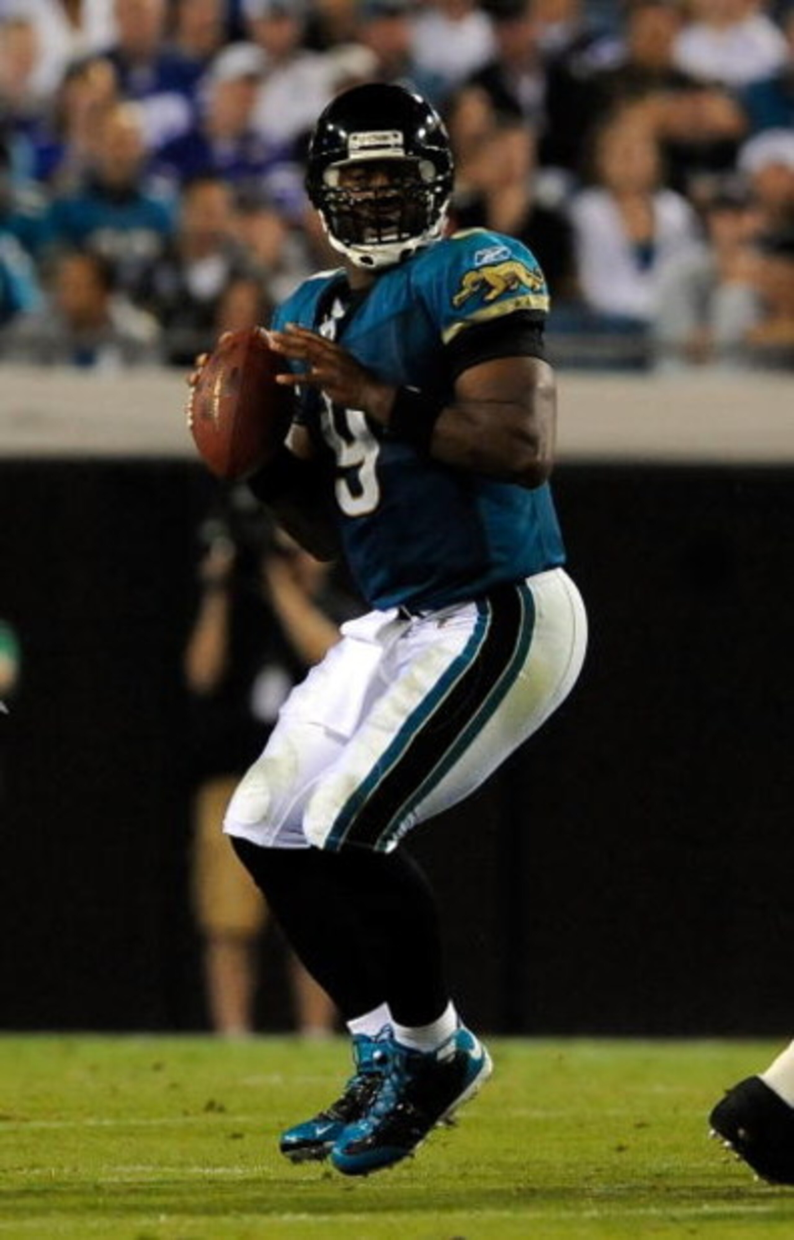 JACKSONVILLE, FL - DECEMBER 18:  David Garrard #9 of the Jacksonville Jaguars attempts a pass during the game against the Indianapolis Colts at Jacksonville Municipal Stadium on December 18, 2008 in Jacksonville, Florida.  (Photo by Sam Greenwood/Getty Im