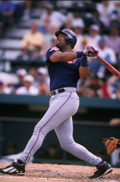 27 Feb 1998:  Catcher Sandy Alomar #15 of the Cleveland Indians takes a swing during their 7-5 spring training win over the Pittsburgh Pirates at McKechmie Field in Bradenton,  Florida. Mandatory Credit: David Seelig  /Allsport