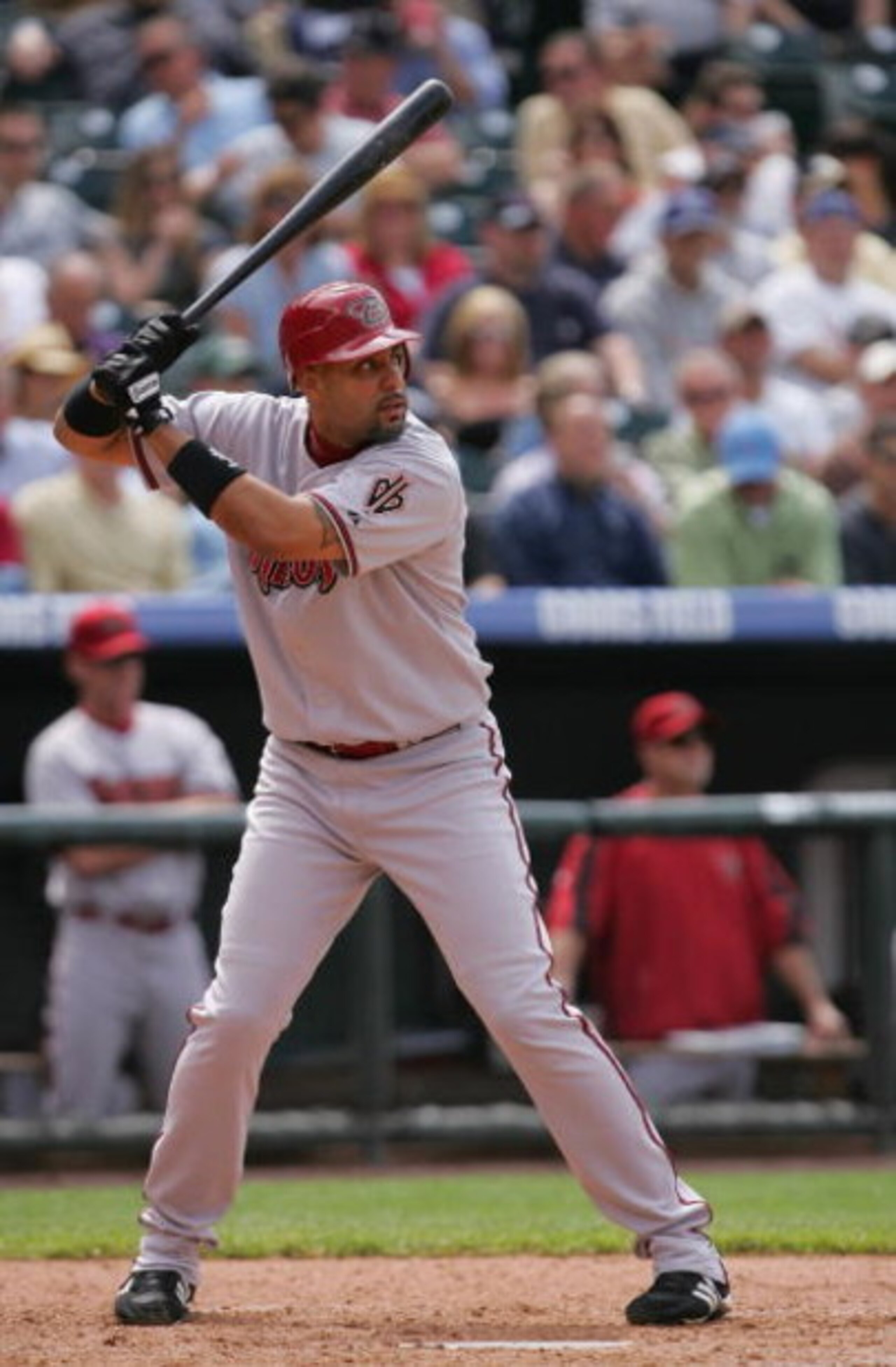 DENVER - MAY 17:  Tony Clark #34 of the Arizona Diamondbacks bats against the Colorado Rockies at Coors Field on May 17, 2007 in Denver, Colorado. The Diamondbacks won 3-1. (Photo by Doug Pensinger/Getty Images)