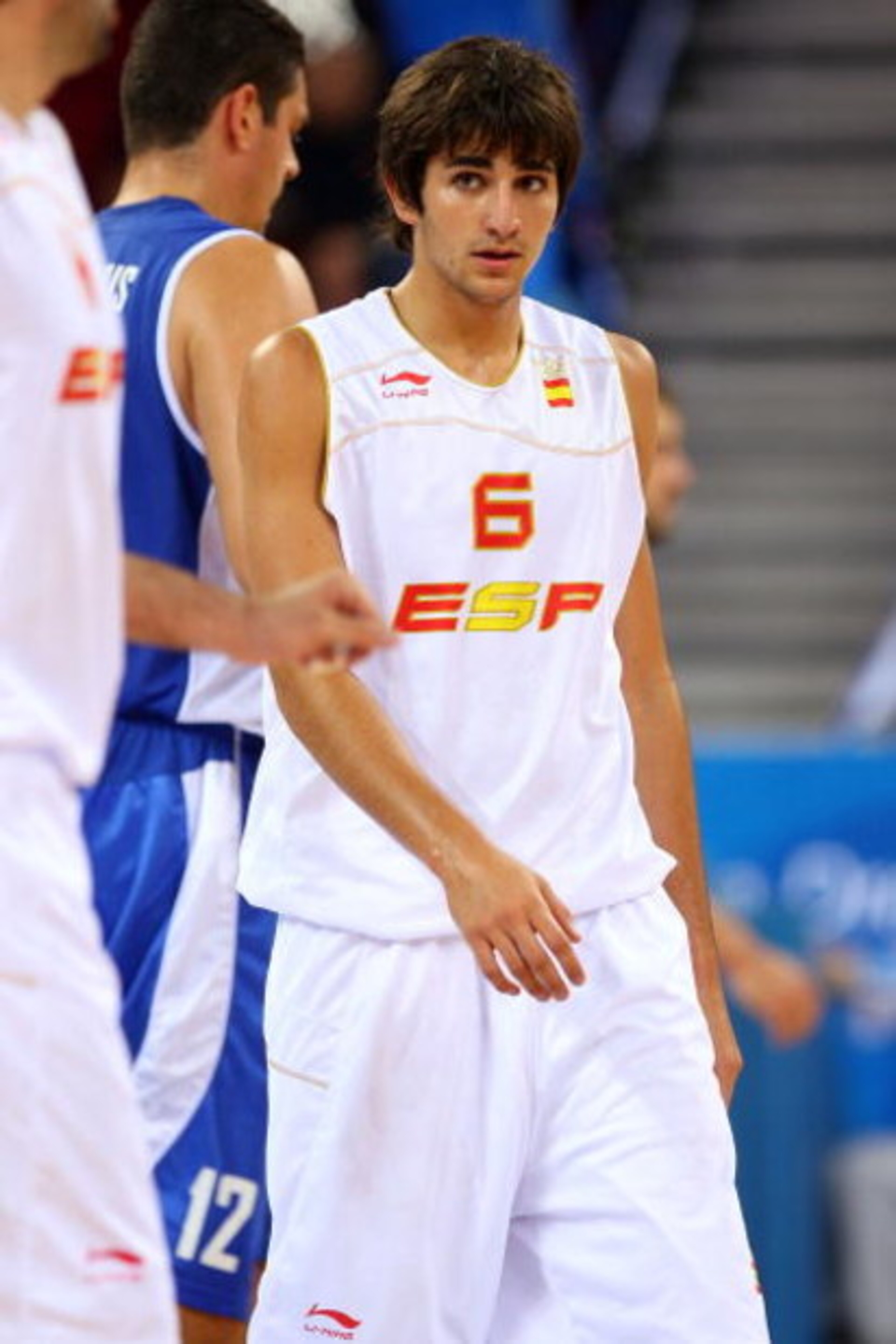 BEIJING - AUGUST 10: Ricky Rubio #6 of Spain looks on while taking on Greece during the day 2 preliminary game at the Beijing 2008 Olympic Games in the Beijing Olympic Basketball Gymnasium on August 10, 2008 in Beijing, China. (Photo by Phil Walter/Gett BEIJING - AUGUST 10: Ricky Rubio #6 of Spain looks on while taking on Greece during the day 2 preliminary game at the Beijing 2008 Olympic Games in the Beijing Olympic Basketball Gymnasium on August 10, 2008 in Beijing, China. (Photo by Phil Walter/Gett