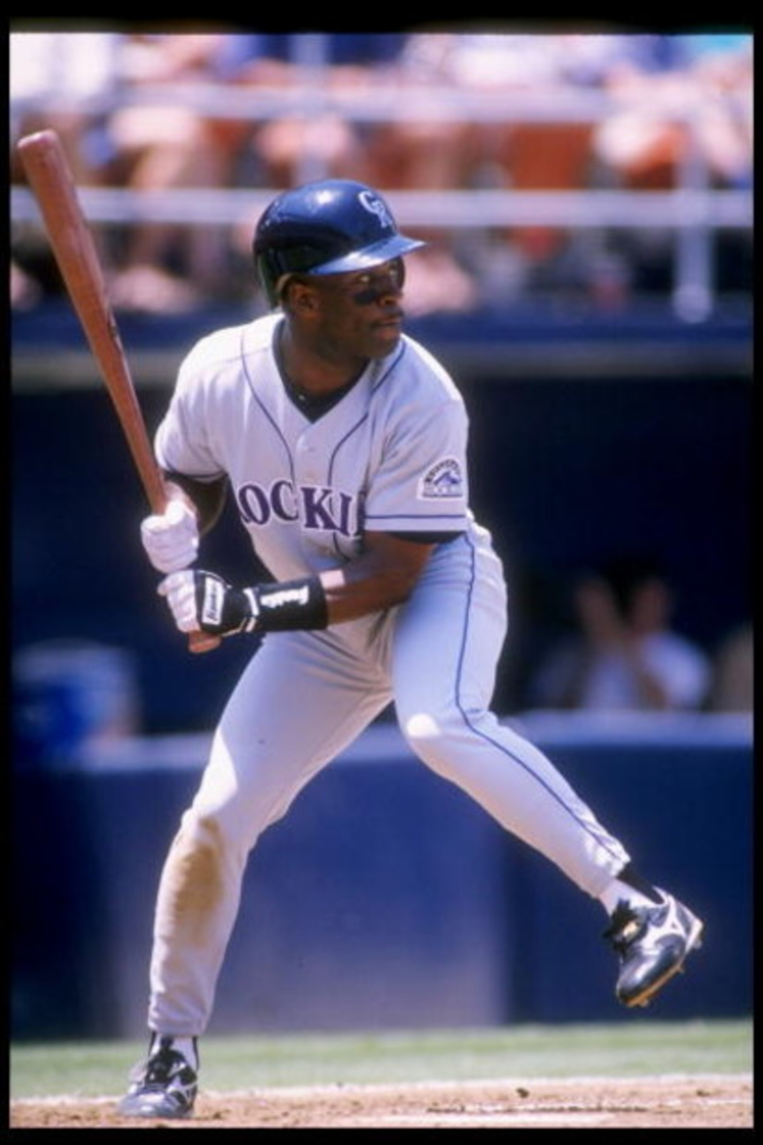 22 Jun 1995:  Infielder Eric Young of the Colorado Rockies swings at the ball during a game against the San Diego Padres at Jack Murphy Stadium in San Diego, California.  The Rockies won the game 3-2. Mandatory Credit: Stephen Dunn  /Allsport