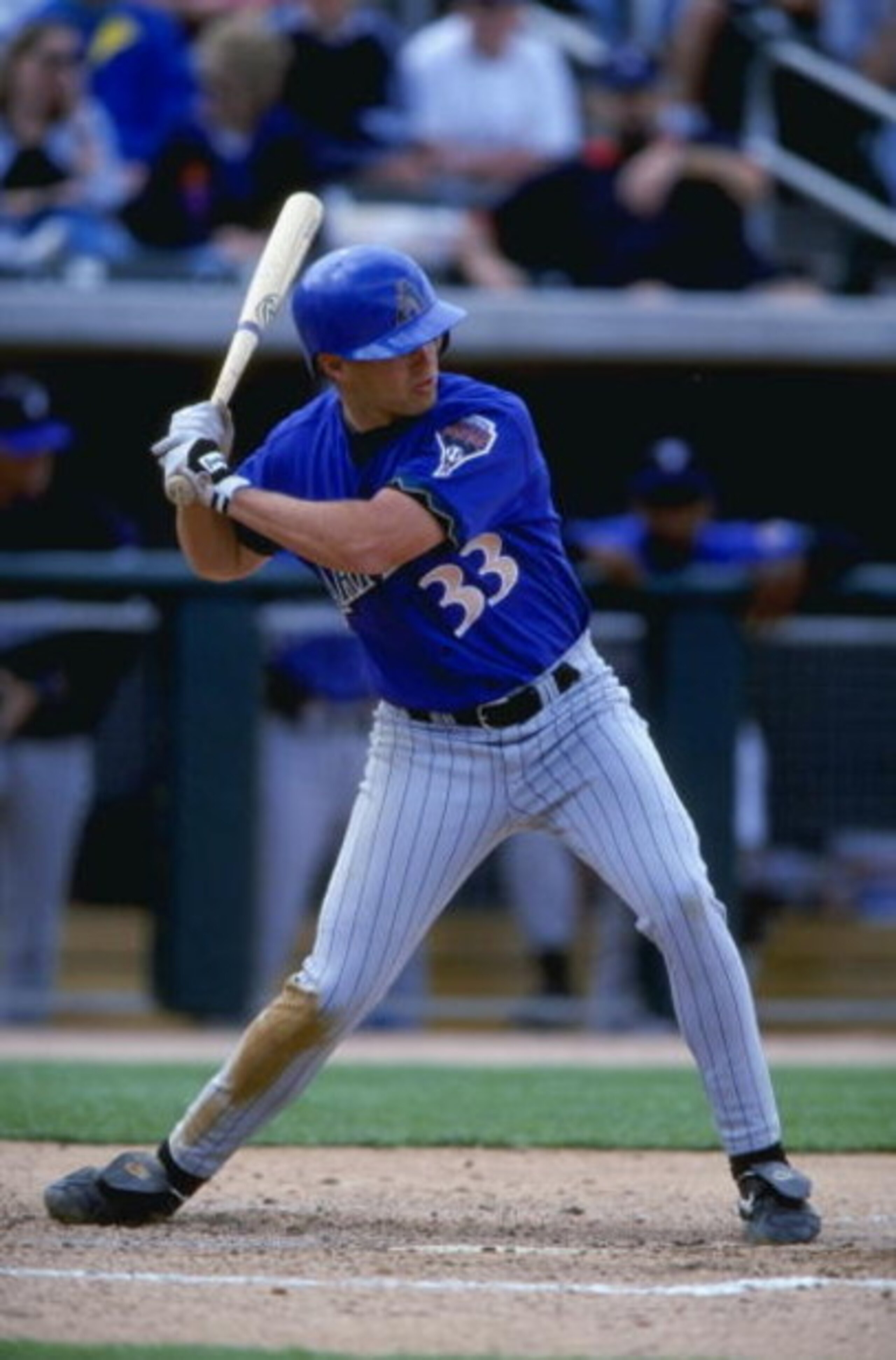 7 Mar 1999: Infielder Jay Bell #33 of the Arizona Diamondbacks swings during the Spring Training game against the Chicago White Sox at the Tucson Electric Park in Tucson, Arizona. The Diamondbacks defeated the White Soxs 11-1. Mandatory Credit: Todd Warsh