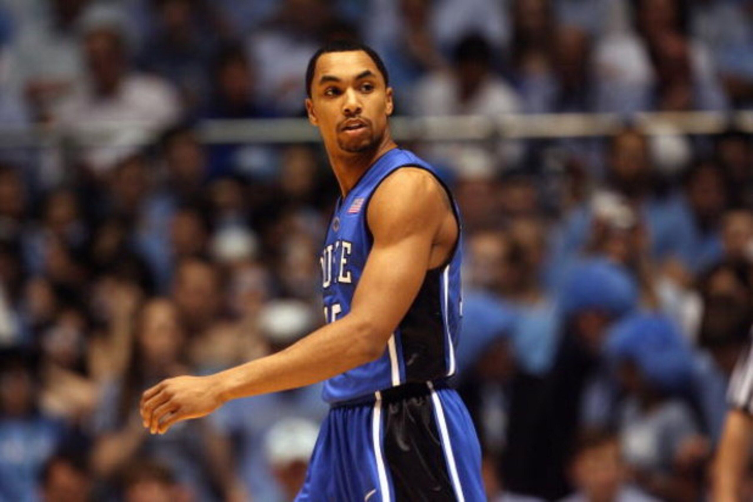 CHAPEL HILL, NC - MARCH 8:  Gerald Henderson #15 of the Duke Blue Devils looks on during the game against the North Carolina Tar Heels at the Dean E. Smith Center on March 8, 2009 in Chapel Hill, North Carolina. (Photo by Streeter Lecka/Getty Images)