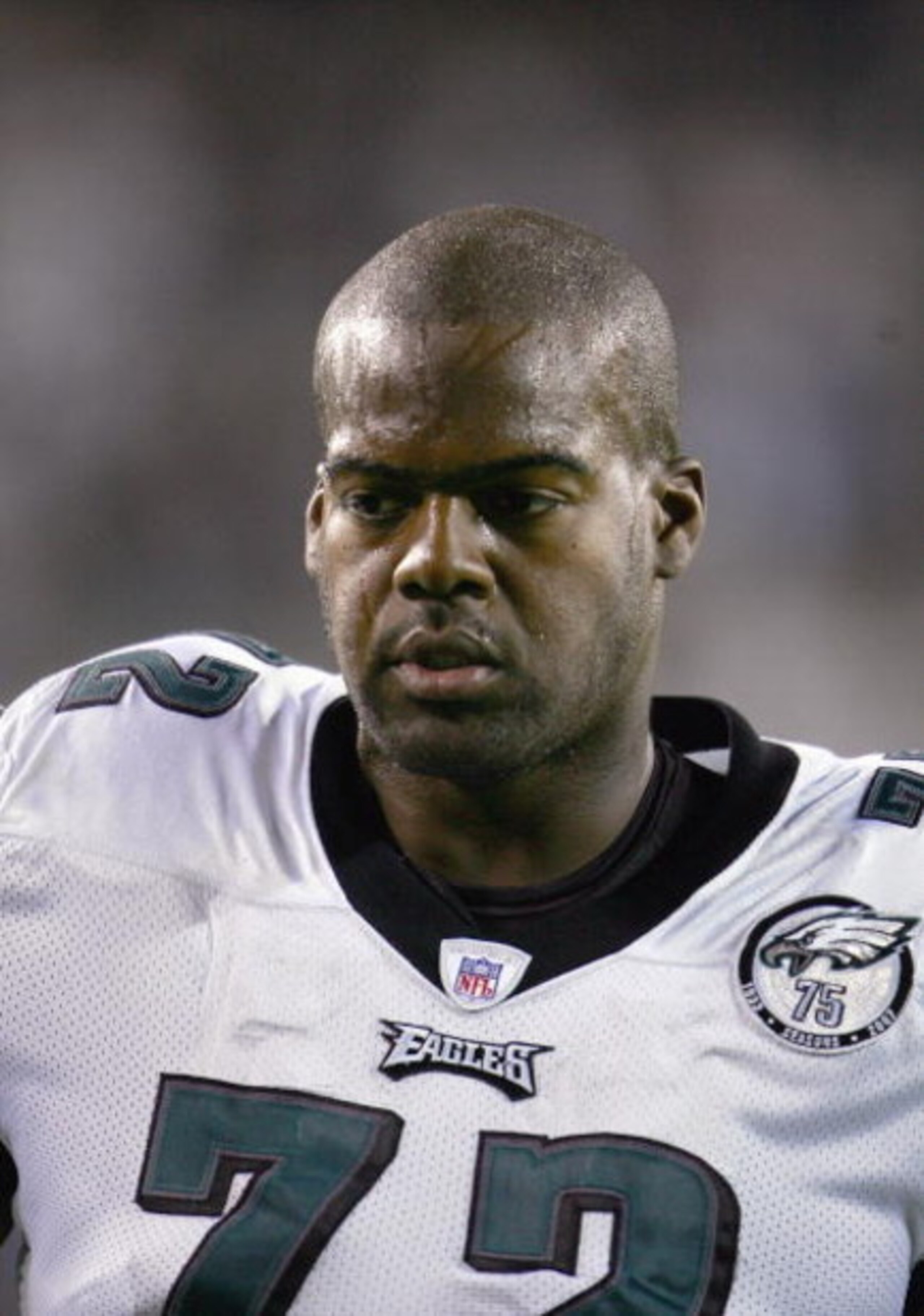 PHILADELPHIA - SEPTEMBER 17: William Thomas #72 of the Philadelphia Eagles looks on during the game against the Washington Redskins at Lincoln Financial Field on September 17, 2007  in Philadelphia, Pennsylvania. (Photo by: Chris McGrath/Getty Images)