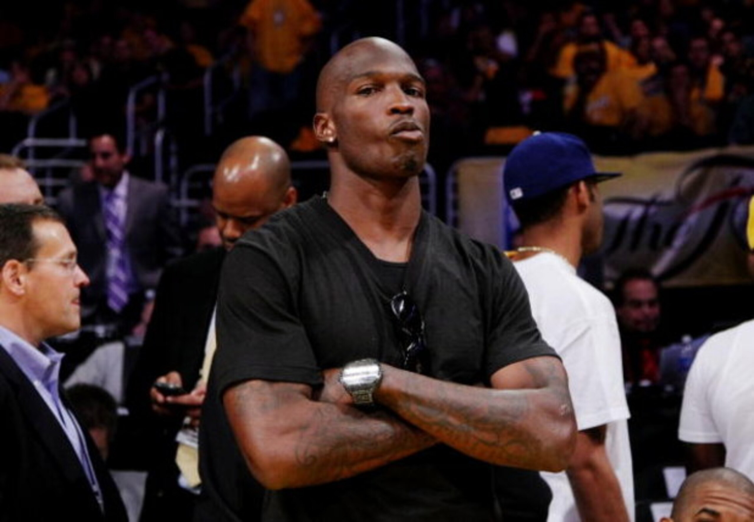 LOS ANGELES, CA - JUNE 4:  NFL player Chad Ochocinco attends game one of the NBA Finals between the Los Angeles Lakers and the Orlando Magic at Staples Center on June 4, 2009 in Los Angeles, California. (Photo by Noel Vasquez/Getty Images)