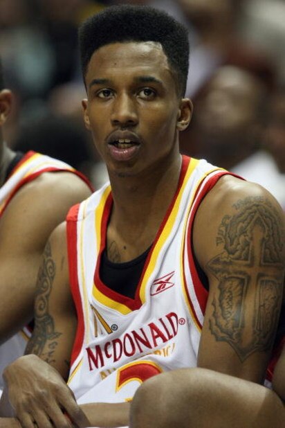 MILWAUKEE - MARCH 26:  Brandon Jennings #3 of the West team looks on during the 2008 McDonald's All American High School Boys basketball game on March 26, 2008 at the Bradley Center in Milwaukee, Wisconsin. (Photo by Jonathan Daniel/Getty Images)