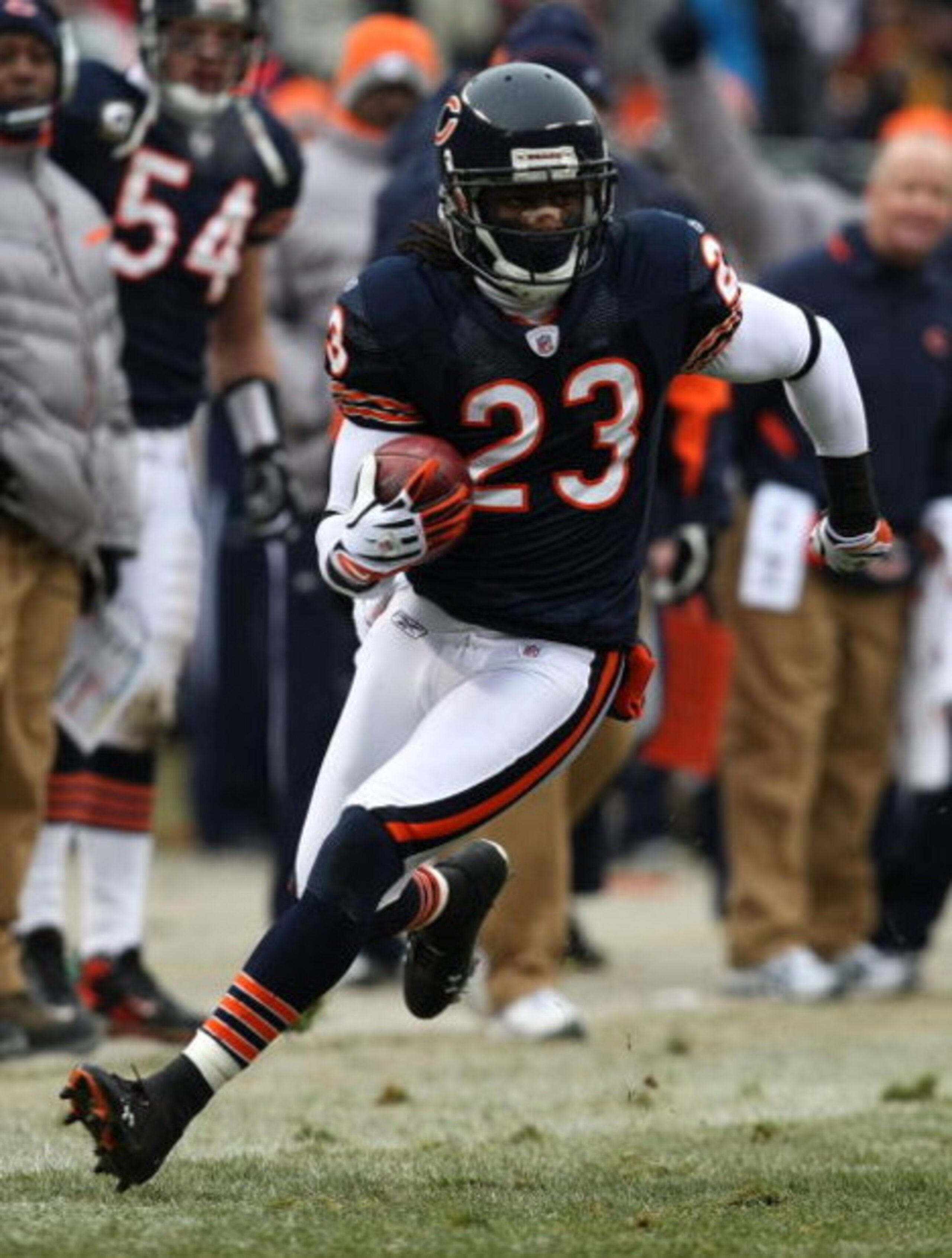 CHICAGO - DECEMBER 07: Devin Hester #23 of the Chicago Bears returns a punt against the Jacksonville Jaguars on December 7, 2008 at Soldier Field in Chicago, Illinois. The Bears defeated the Jaguars 23-10. (Photo by Jonathan Daniel/Getty Images)
