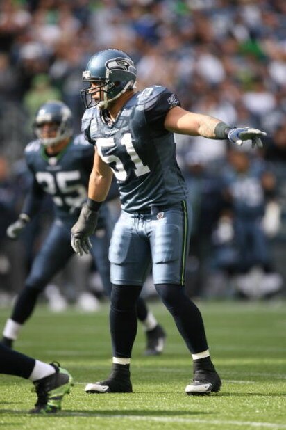 SEATTLE - SEPTEMBER 21:  Lofa Tatupu #51 of the Seattle Seahawks lines up for a play during the game against the St. Louis Rams on September 21, 2008 at Qwest Field in Seattle, Washington. (Photo by Otto Greule Jr/Getty Images) 