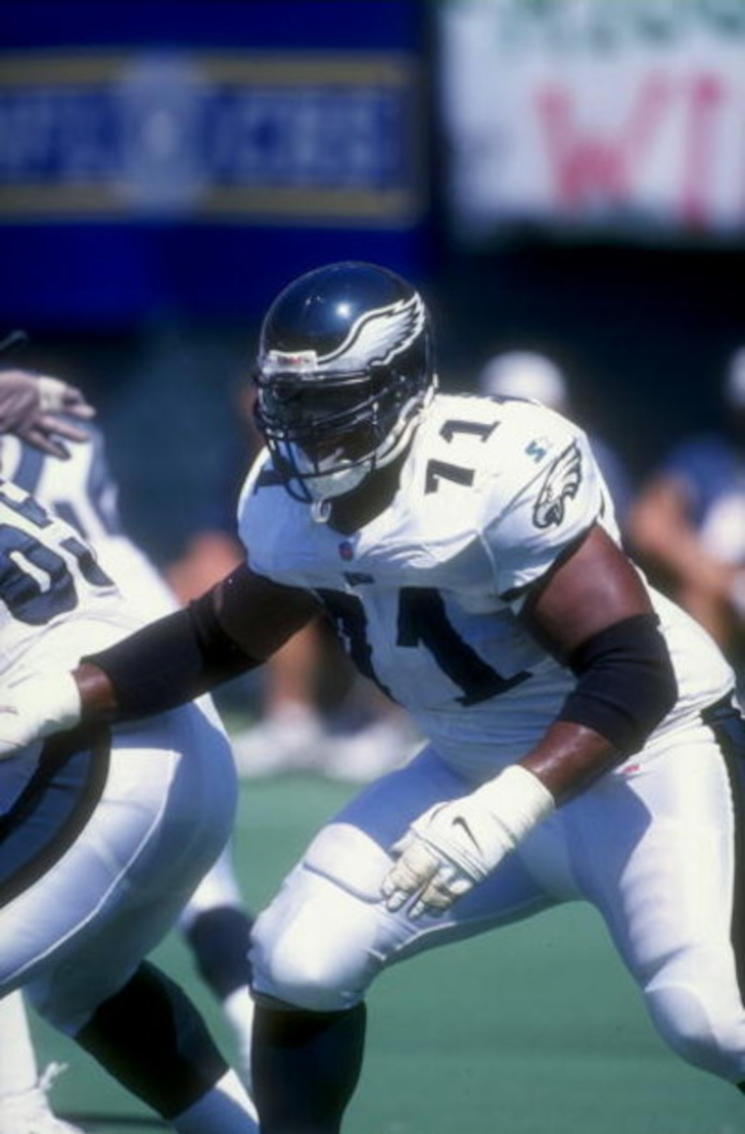 6 Sep 1998:  Guard Jermane Mayberry #71 of the Philadelphia Eagles in action during a game against the Seattle Seahawks at Veteran Stadium in Philadelphia, Pennsylvania. The Seahawks defeated the Eagles 38-0. Mandatory Credit: Rick Stewart  /Allsport