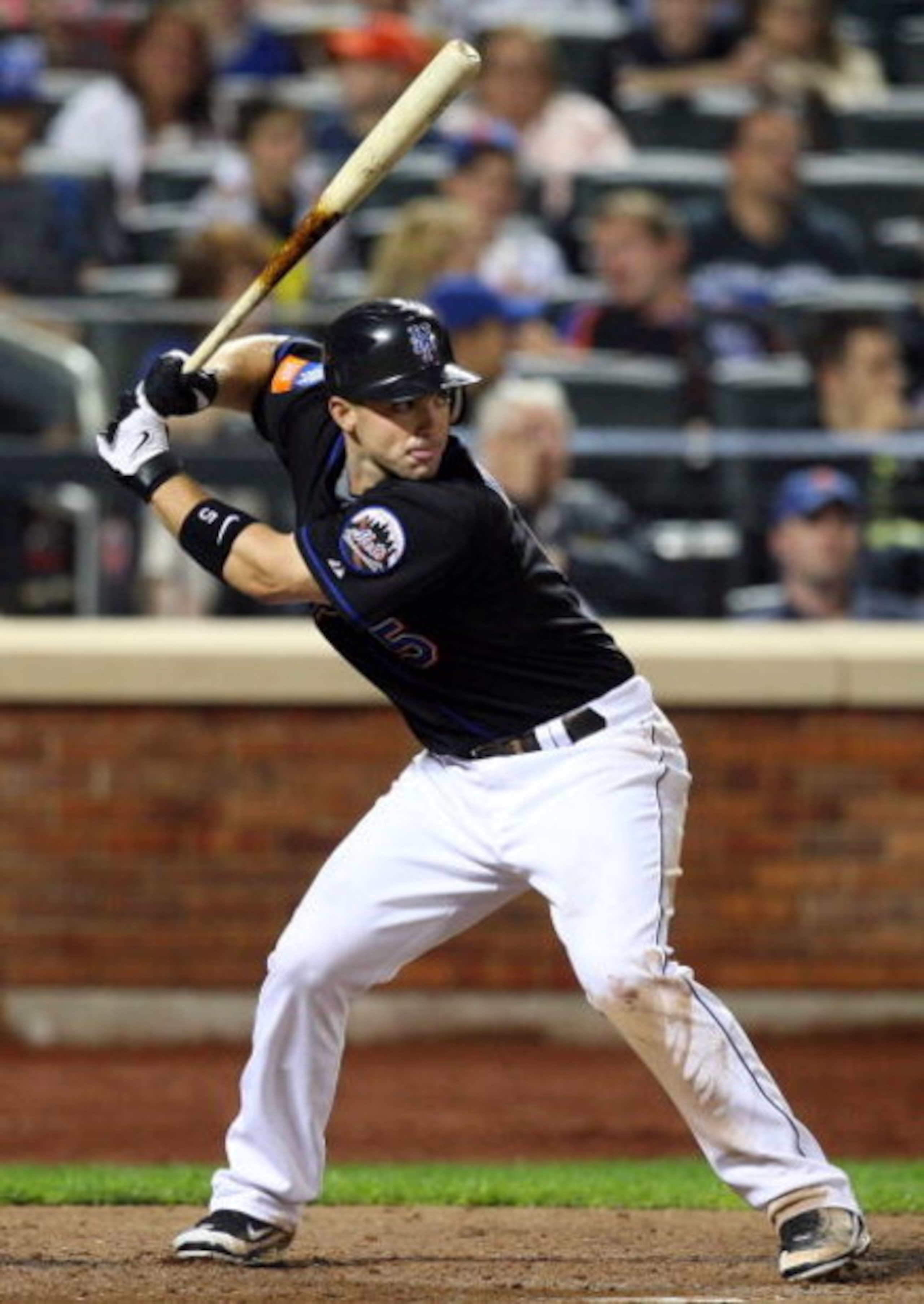 NEW YORK - JUNE 19:  David Wright #5 of the New York Mets bats against the Tampa Bay Rays on June 19, 2009 at Citi Field in the Flushing neighborhood of the Queens borough of New York City. The Mets defeated the Rays 5-3.  (Photo by Jim McIsaac/Getty Imag