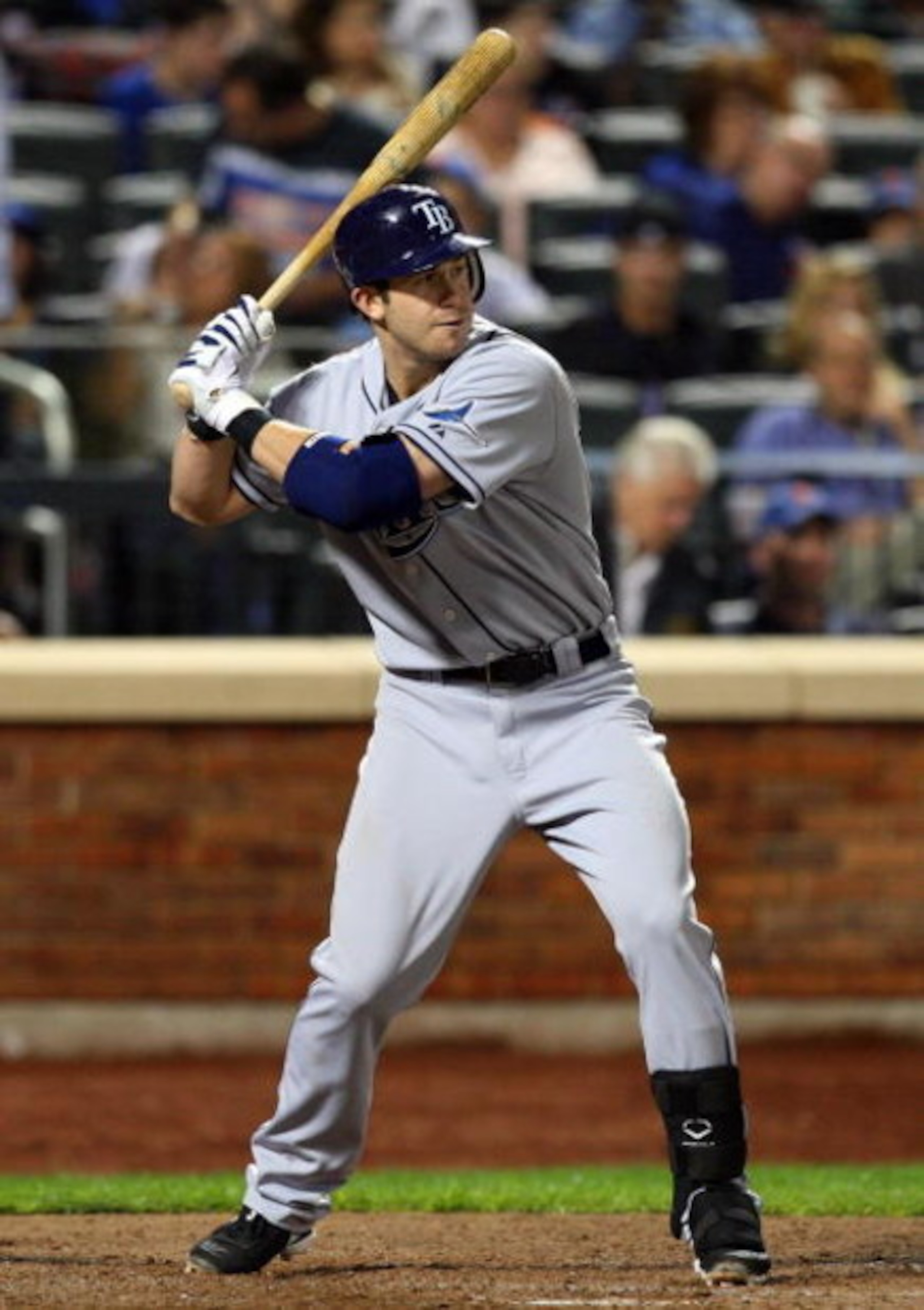 NEW YORK - JUNE 19:  Evan Longoria #3 of the Tampa Bay Rays bats against the New York Mets on June 19, 2009 at Citi Field in the Flushing neighborhood of the Queens borough of New York City.  (Photo by Jim McIsaac/Getty Images)