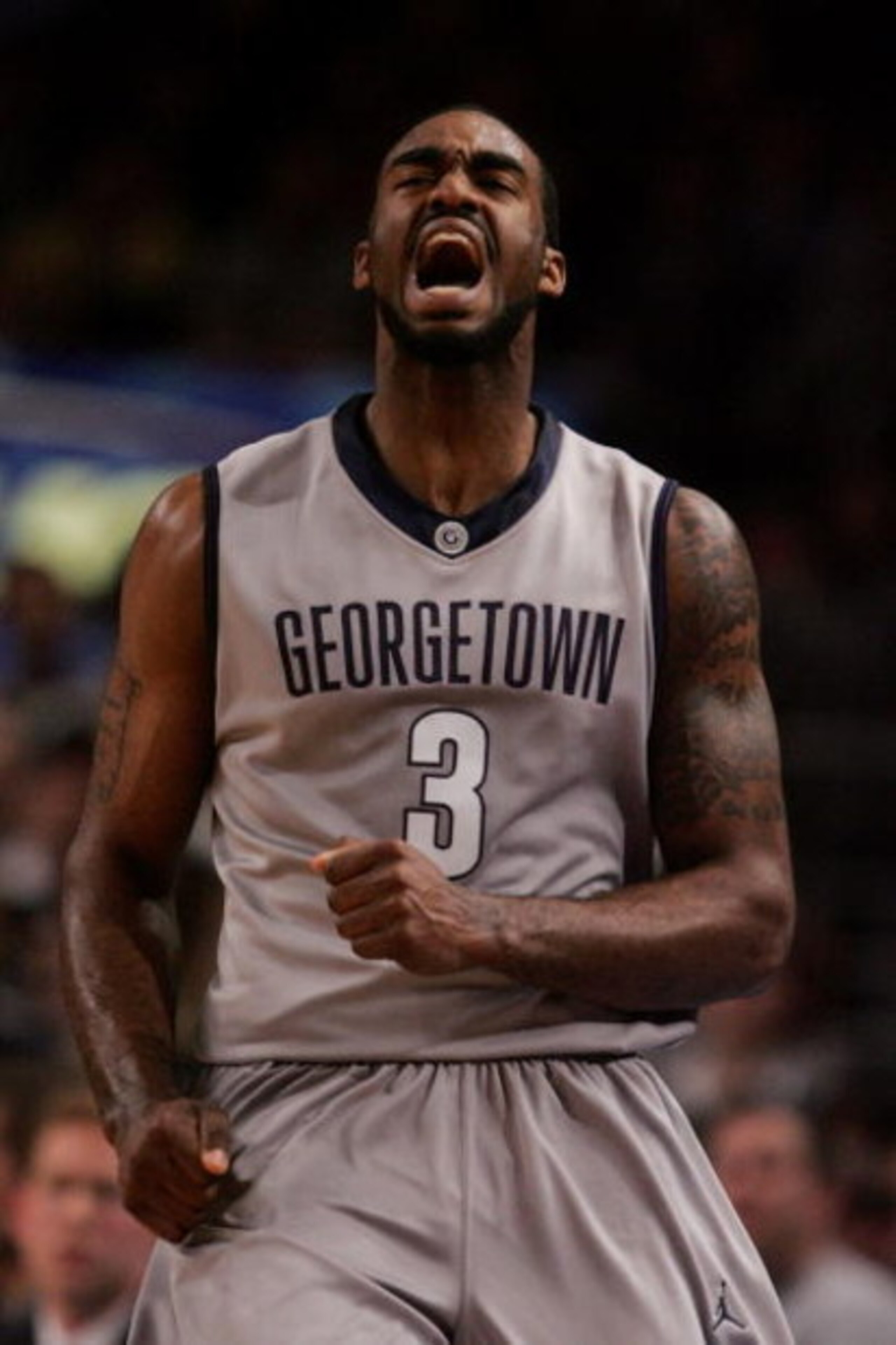 NEW YORK - MARCH 15:  DaJuan Summers #3 of the Georgetown Hoyas reacts to a play against the Pittsburgh Panthers during the final of the 2008 Big East Men's Basketball Championship at Madison Square Garden on March 15, 2008 in New York City.  (Photo by Ji
