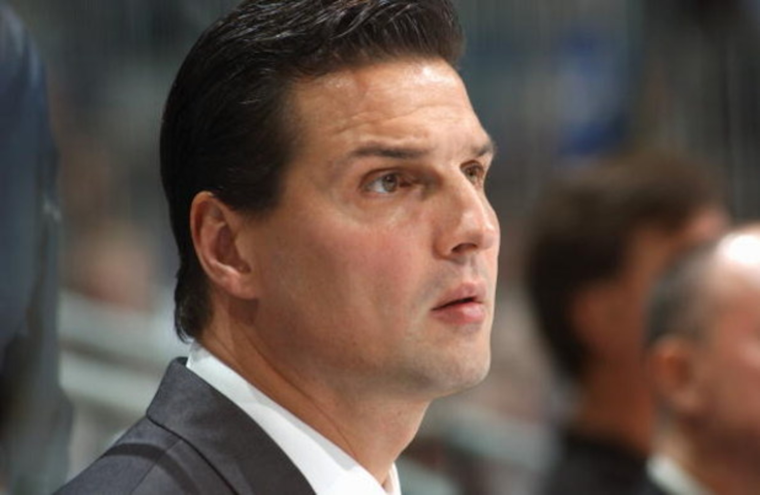 ATLANTA - NOVEMBER 9: Head coach Eddie Olczyk of the Pittsburgh Penguins looks on during the game against the Atlanta Thrashers on November 9, 2005 at Philips Arena in Atlanta, Georgia. The Thrashers won the game 5-0. (Photo by Scott Cunningham/Getty Imag