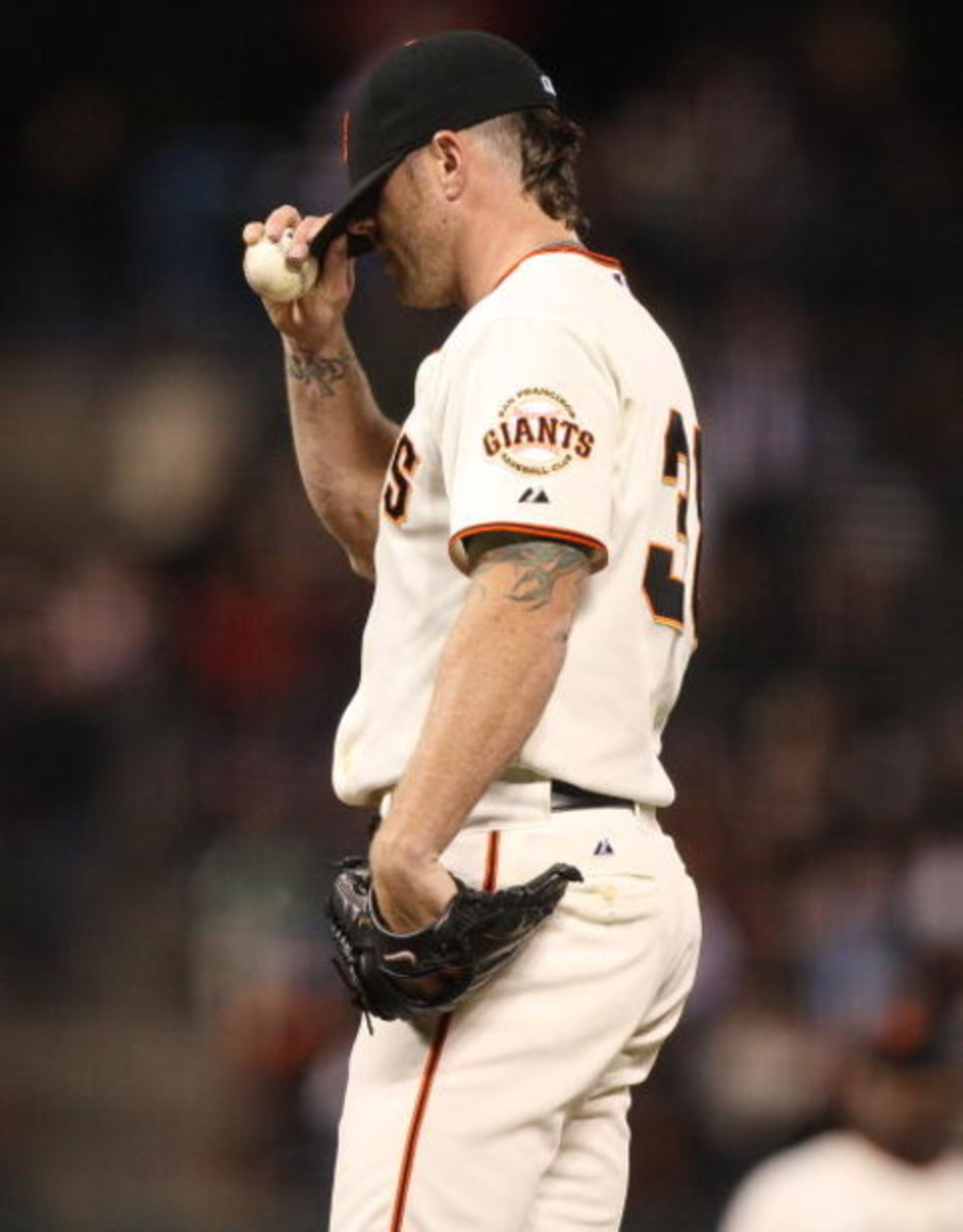 SAN FRANCISCO - MAY 14: Brian Wilson #38 of the San Francisco Giants looks on after giving up three runs in the ninth innintagainst the New York Mets during a Major League Baseball game on May14, 2009 at AT&T Park in San Francisco, California. (Photo by J SAN FRANCISCO - MAY 14: Brian Wilson #38 of the San Francisco Giants looks on after giving up three runs in the ninth innintagainst the New York Mets during a Major League Baseball game on May14, 2009 at AT&T Park in San Francisco, California. (Photo by J