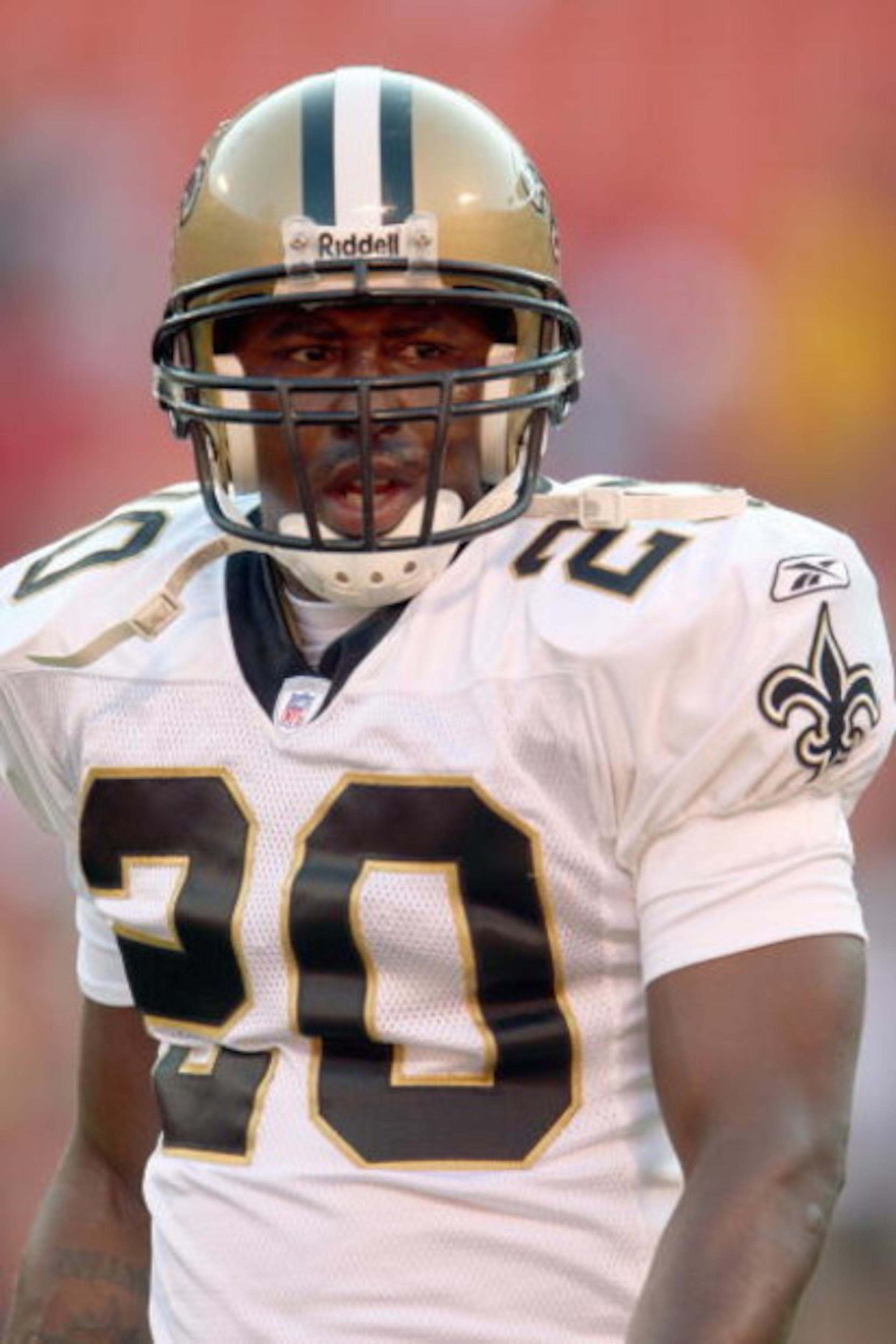 KANSAS CITY - AUGUST 23: Jay Bellamy #20 of the New Orleans Saints looks on prior to the preseason game against of the Kansas City Chiefs on August 23, 2007 at Arrowhead Stadium in Kansas City, Missouri. (Photo by: Jamie Squire/Getty Images)