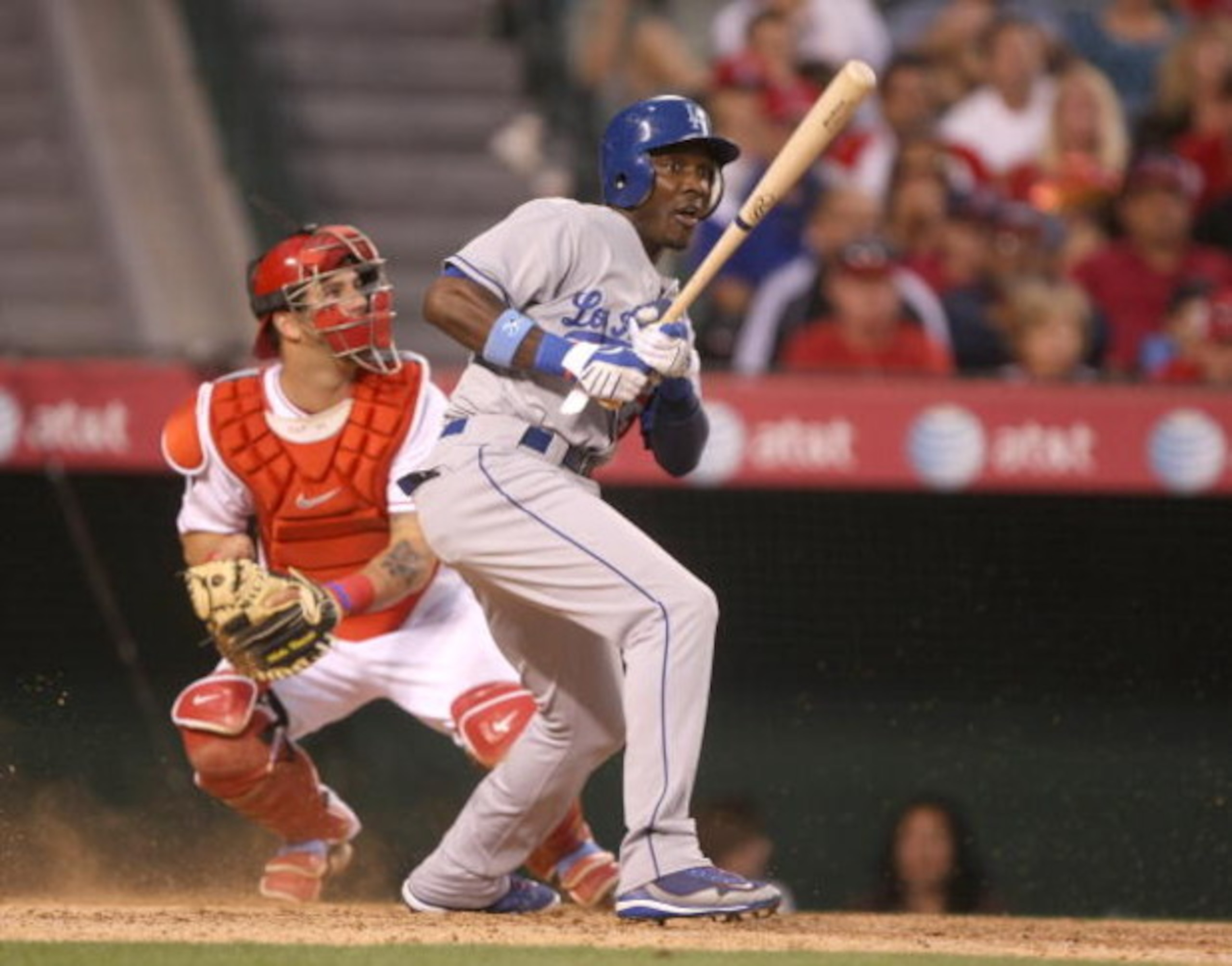 ANAHEIM, CA - JUNE 21:  Orlando Hudson #13 of the Los Angeles Dodgers bats during the game with the Los Angeles Angels of Anaheim on June 21, 2009 at Angel Stadium in Anaheim, California.   The Dodgers won 5-3.  (Photo by Stephen Dunn/Getty Images)