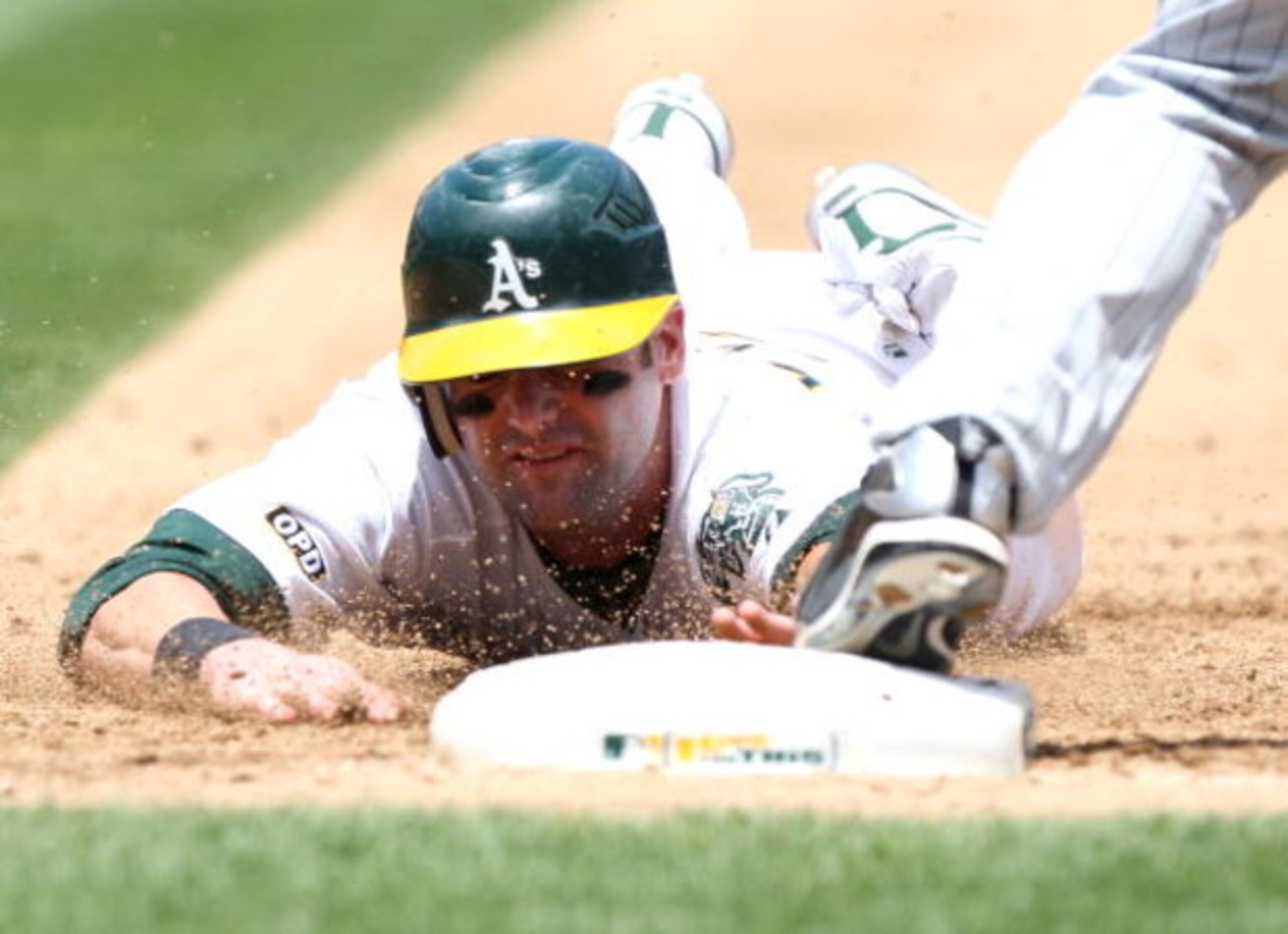 OAKLAND, CA - JUNE 11:  Adam Kennedy #29 of the Oakland Athletics is doubled off first base on a ball hit by Matt Holliday in the fourth inning against the Minnesota Twins during a Major League Baseball game on June 11, 2009 at the Oakland Coliseum in Oak