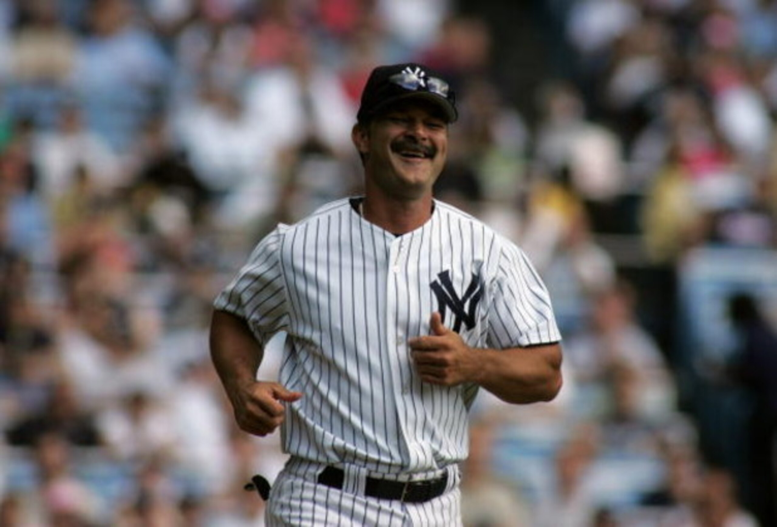 NEW YORK - JULY 9:  Don Mattingly smiles as he rounds the bases during the New York Yankees 59th annual old-timers' day before the start of the Yankees game against the Cleveland Indians on July 9, 2005 at Yankee Stadium in the Bronx borough of New York C