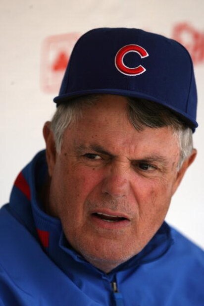 CHICAGO - MAY 2:  Manager Lou Piniella of the Chicago Cubs looks on during the game against the Florida Marlins on May 2, 2009 at Wrigley Field in Chicago, Illinois. (Photo by Jonathan Daniel/Getty Images) 