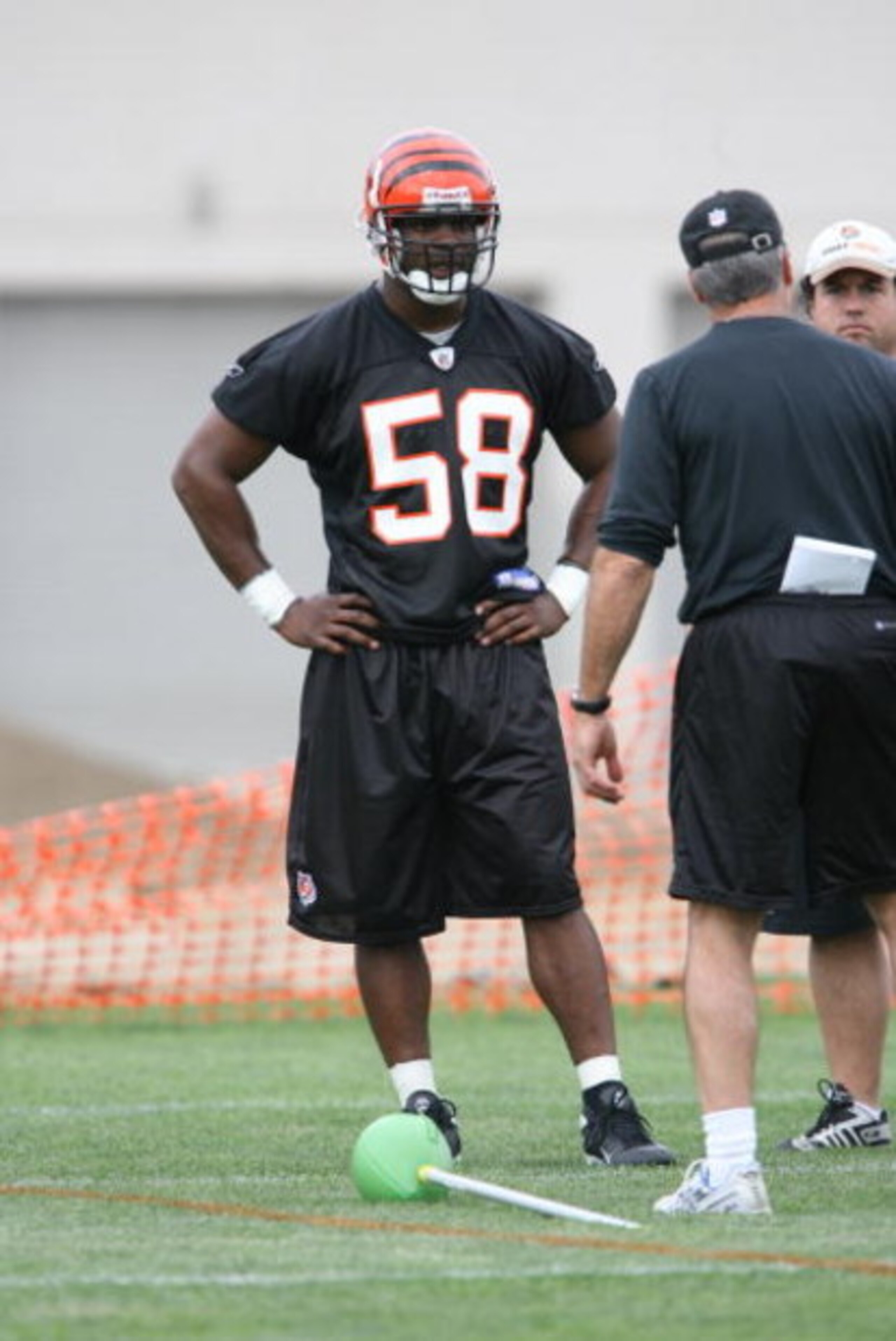CINCINNATI - MAY 2:  Keith Rivers of the Cincinnati Bengals runs through drills during rookie minicamp on May 2, 2008 in Cincinnati, Ohio. (Photo by Mark Lyons/Getty Images) 