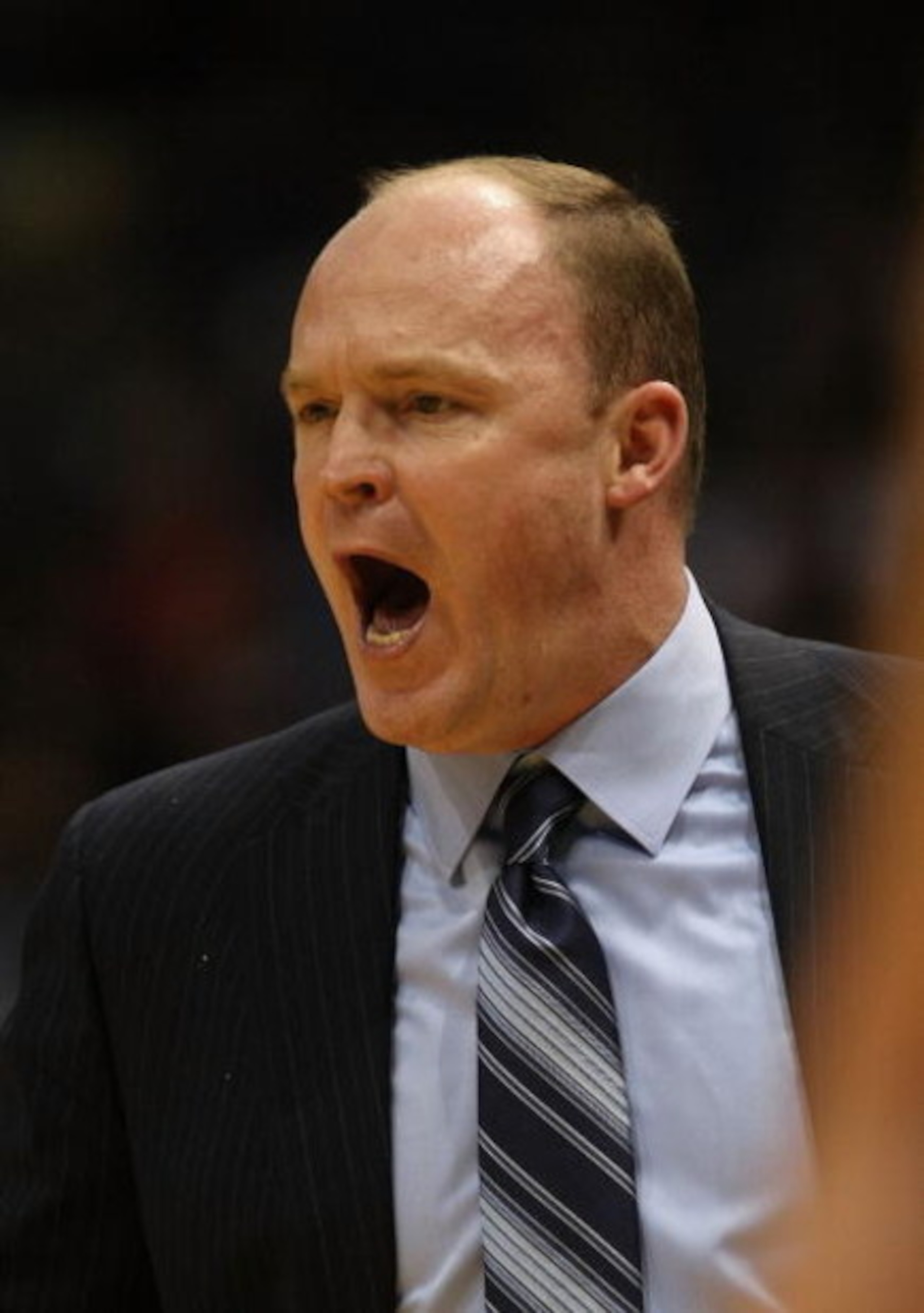 MILWAUKEE - FEBRUARY 18: Head coach Scott Skiles of the Milwaukee Bucks argues a call during the game against the Chicago Bulls on February 18, 2009 at the Bradley Center in Milwaukee, Wisconsin. The Bulls defeated the Bucks 113-104. NOTE TO USER: User ex