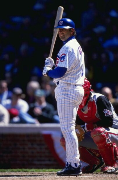 12 Apr 1999:  Gary Gaetti #8 of the Chicago Cubs at bat during the game against the Cincinnati Reds at the Wrigley Field in Chicago, Illinois. The Reds defeated the Cubs 7-2. Mandatory Credit: Matthew Stockman  /Allsport