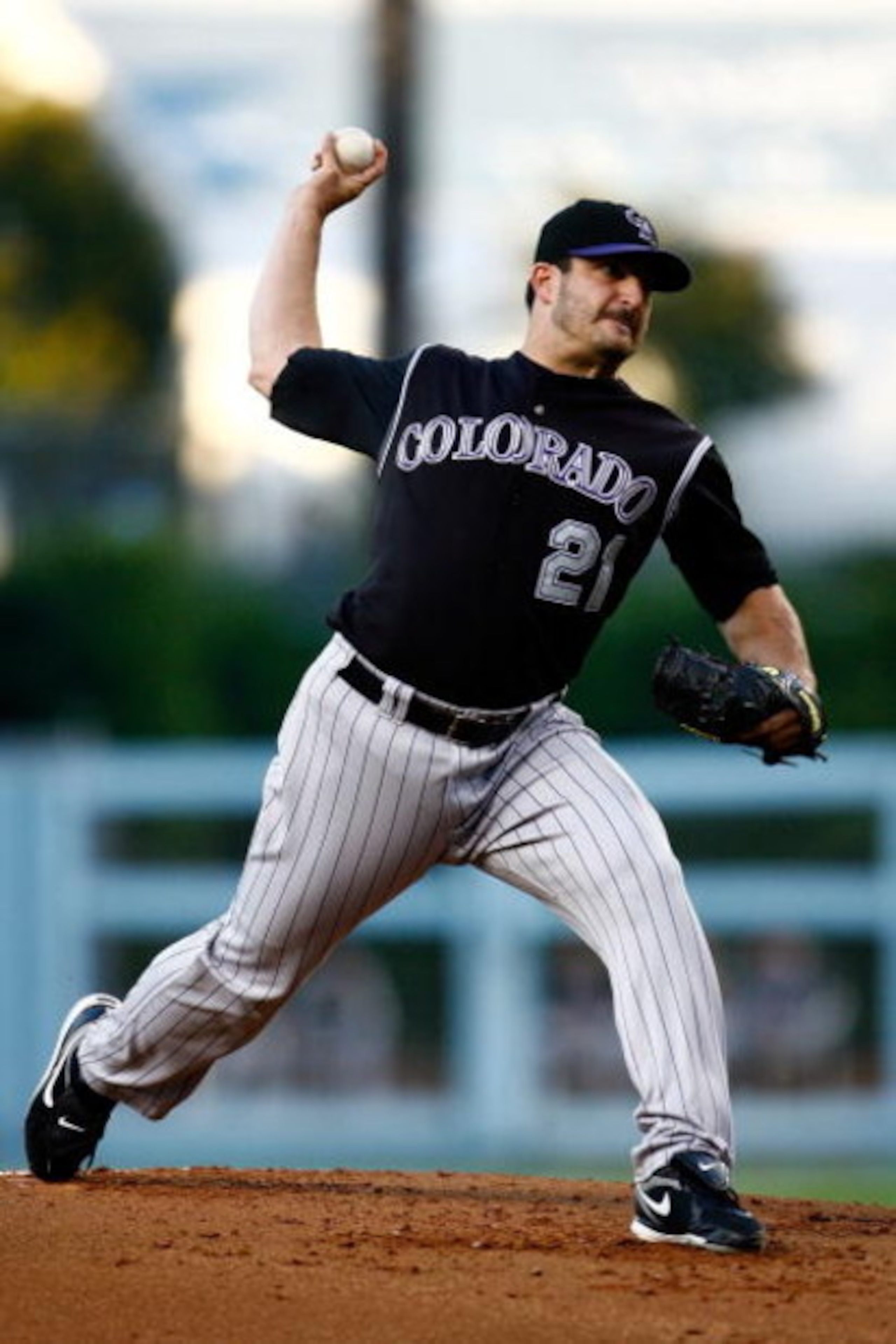 LOS ANGELES, CA - JUNE 30:  Pitcher Jason Marquis #21 of the Colorado Rockies pitches against the Los Angeles Dodgers at Dodger Stadium on June 30, 2009 in Los Angeles, California.  (Photo by Jeff Gross/Getty Images)