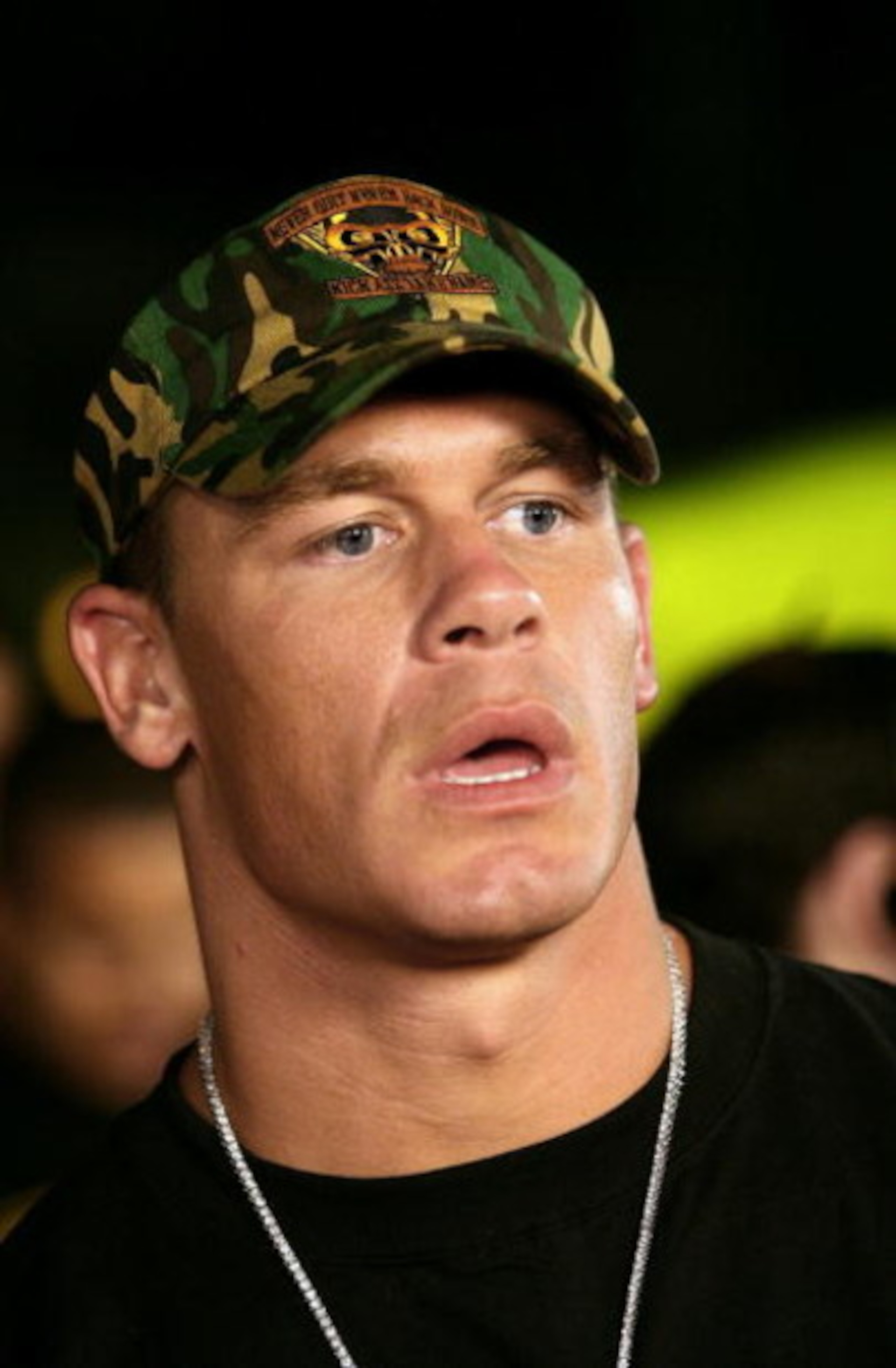 ORANGE, CA - MAY 08:  Wrestler John Cena arrives at the Lions Gate Premiere of 'See No Evil' at the Century Stadium Promenade 25 on May 8, 2006 in Orange, California.  (Photo by Michael Buckner/Getty Images)