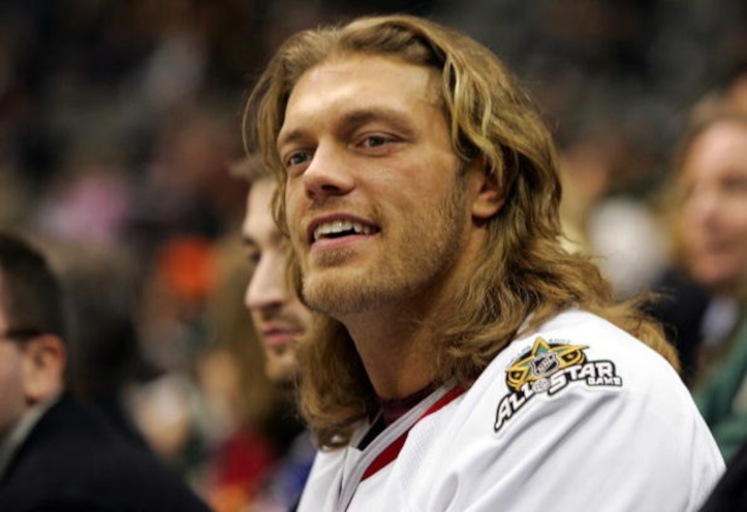 DALLAS - JANUARY 23:  WWE wrestler 'Edge' watches the 2007 NHL Youngstars Game at the American Airlines Center on January 23, 2007 in Dallas, Texas.  (Photo by Jim McIsaac/Getty Images)