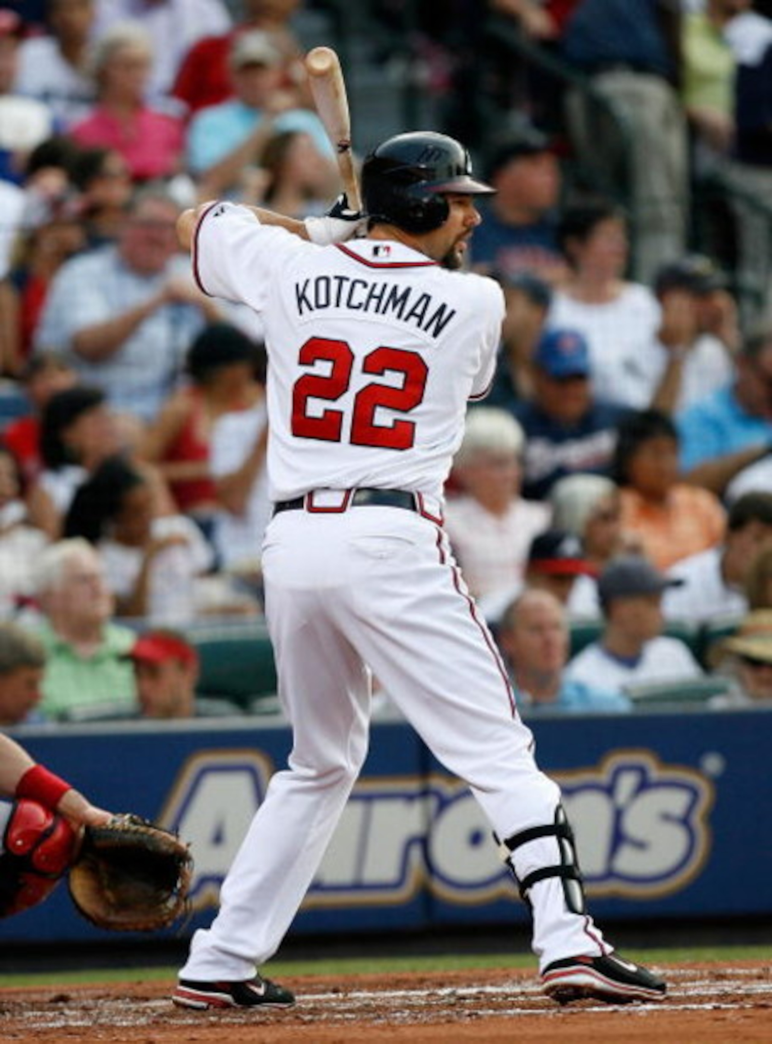 ATLANTA - JUNE 26:  Casey Kotchman #22 of the Atlanta Braves against the New York Yankees at Turner Field on June 25, 2009 in Atlanta, Georgia.  (Photo by Kevin C. Cox/Getty Images)