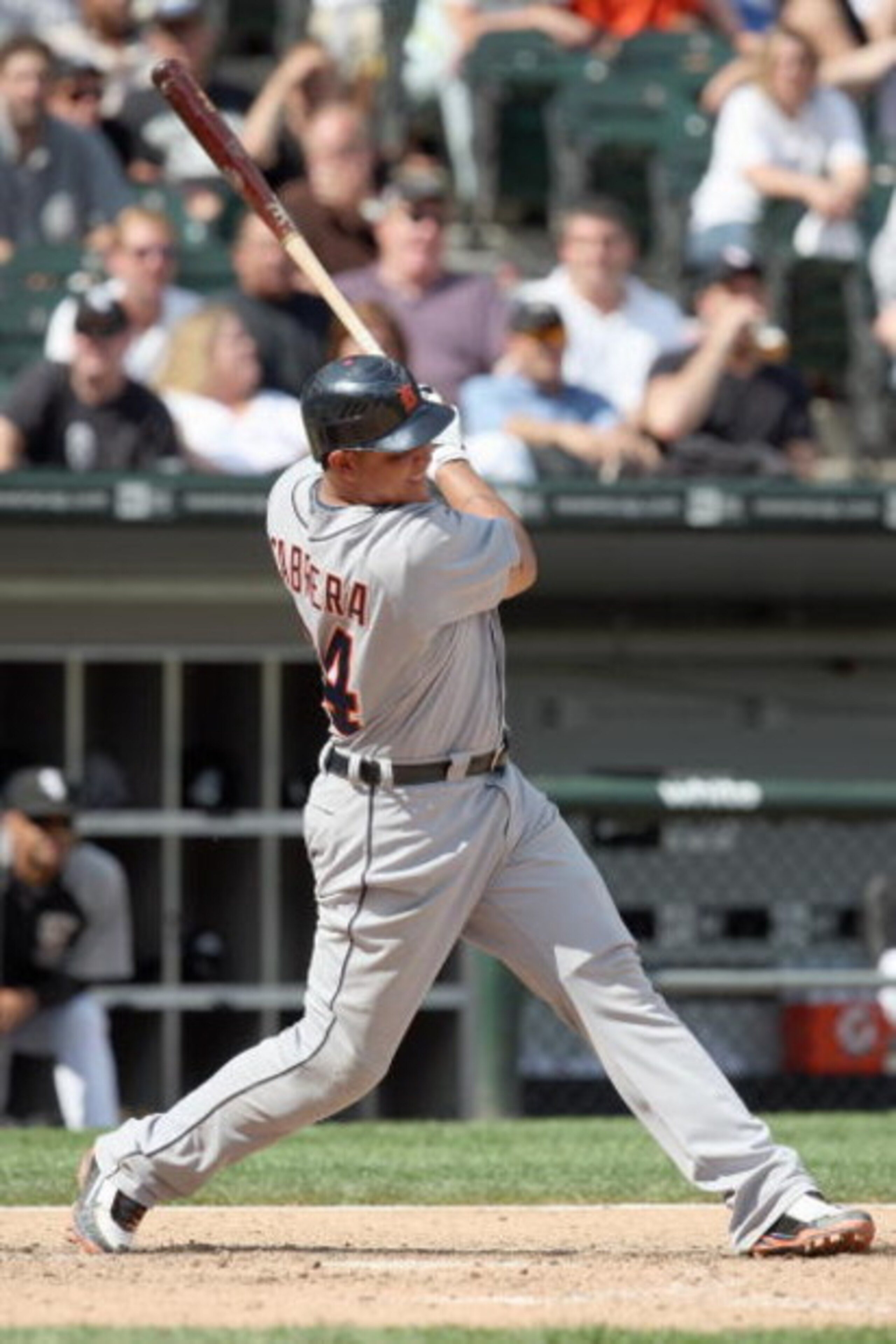 CHICAGO - JUNE 08:  Miguel Cabrera #24 of the Detroit Tigers swings at the pitch against the Chicago White Sox on June 8, 2009 at U.S. Cellular Field in Chicago, Illinois. (Photo by Jonathan Daniel/Getty Images) 