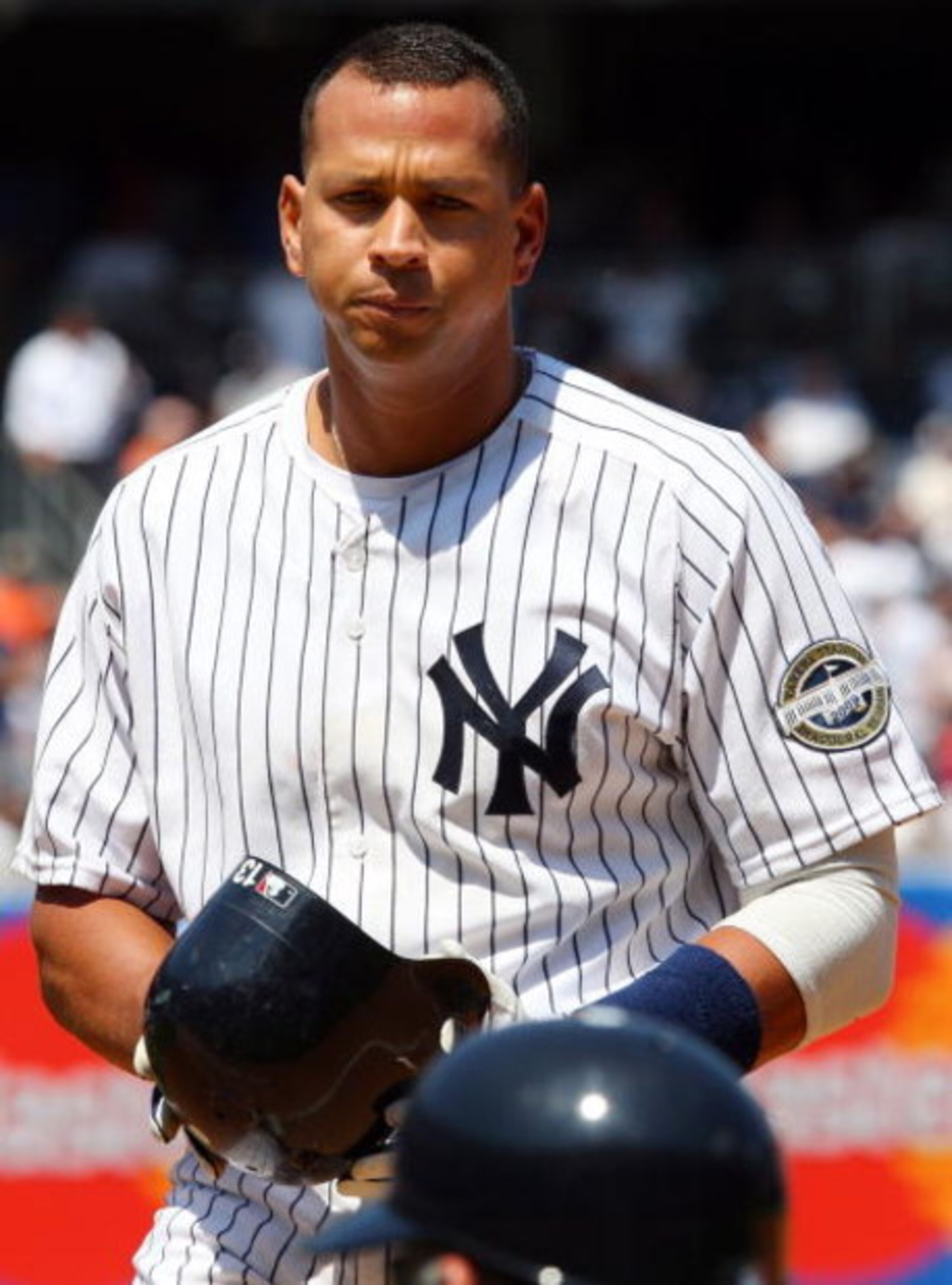 NEW YORK - JULY 06:  Alex Rodriguez #13 of the New York Yankees looks on against the Toronto Blue Jays on July 6, 2009 at Yankee Stadium in the Bronx borough of New York City. The Jays defeated the yankees 7-6.  (Photo by Jim McIsaac/Getty Images)