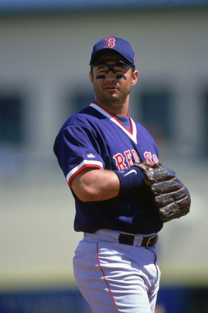 13 Mar 2000:  John Valentin #13 of the Boston Red Sox looks on the field during the Spring Training Game against the Montreal  Expos in Jupiter, Florida. Mandatory Credit: Matthew Stockman  /Allsport