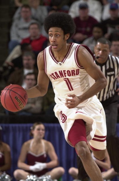 SEATTLE - MARCH 18:  Josh Childress #1 of the Stanford University Cardinal drives against the University of Texas at San Antonio Roadrunners during the 1st Round of the NCAA Division I Men's Basketball Tournament at Key Arena on March 18, 2004 in Seattle,