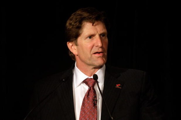MONTREAL, QC - JUNE 25:  Team Canada Men's Olympic hokcey head coach Mike Babcock speaks during a press conference to announce Team Canada's 2010 Winter Olympic Men's Hockey coaching staff June 25, 2009 at the Hilton Bonaventure hotel in Montreal, Canada.