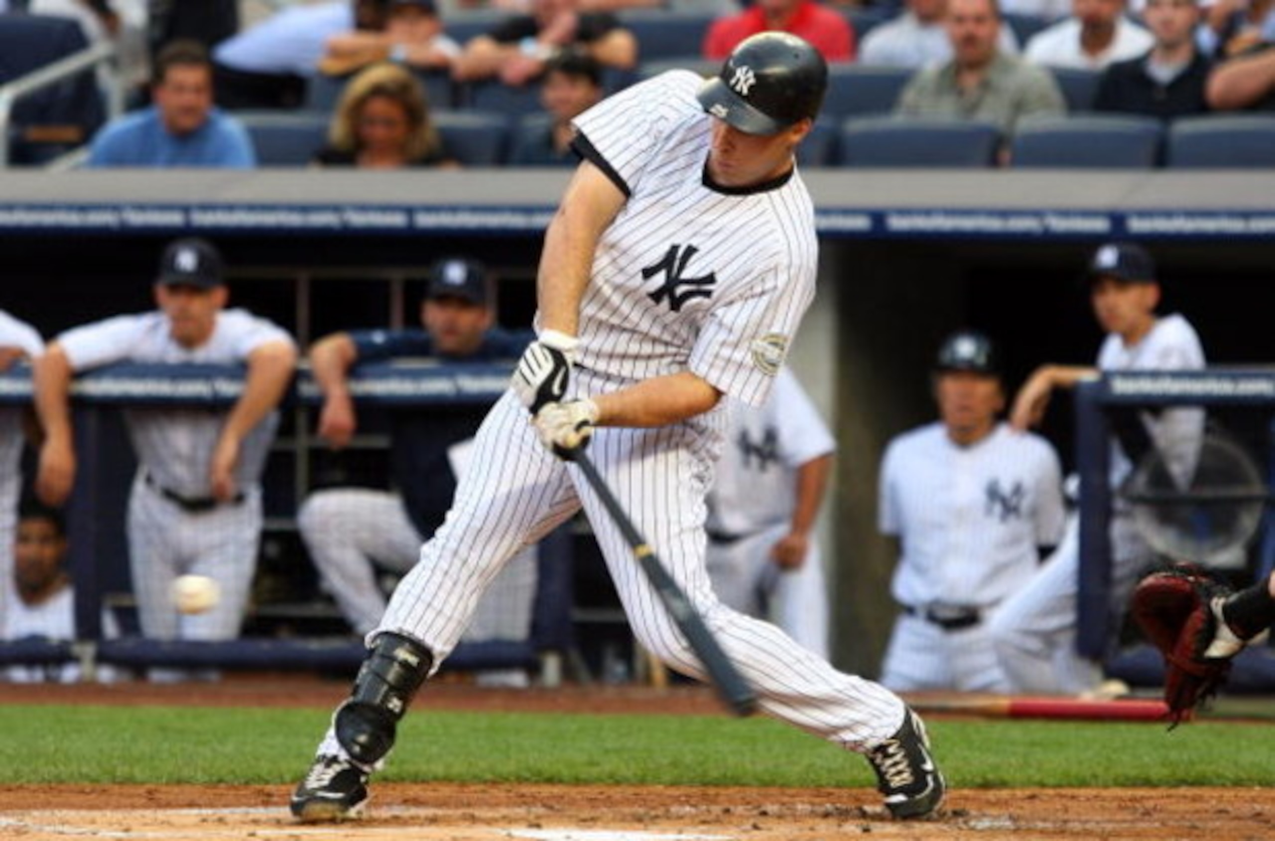 NEW YORK - JULY 20: Mark Teixeira #25 of the New York Yankees connects for a first inning single against the Baltimore Orioles on July 20, 2009 at Yankee Stadium in the Bronx borough of New York City. (Photo by Jim McIsaac/Getty Images) NEW YORK - JULY 20: Mark Teixeira #25 of the New York Yankees connects for a first inning single against the Baltimore Orioles on July 20, 2009 at Yankee Stadium in the Bronx borough of New York City. (Photo by Jim McIsaac/Getty Images)