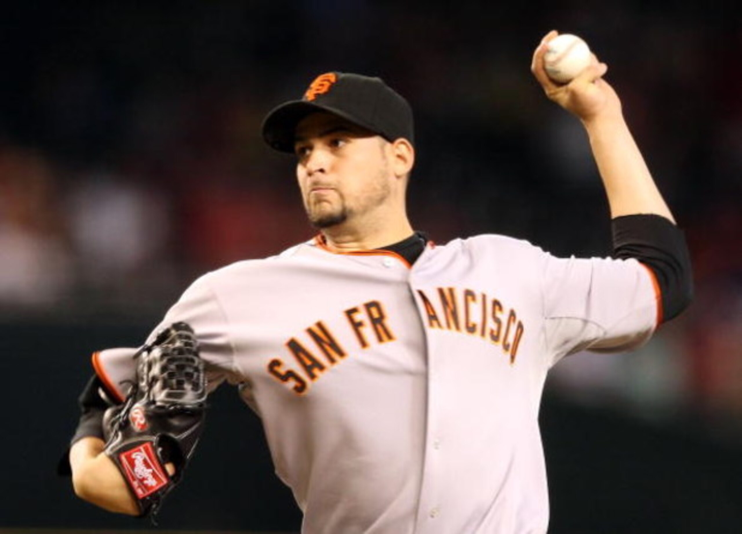 PHOENIX - JUNE 11: Starting pitcher Jonathan Sanchez #57 of the San Francisco Giants pitches against the Arizona Diamondbacks during the major league baseball game at Chase Field on June 11, 2009 in Phoenix, Arizona. The Diamondbacks defeated the Giants PHOENIX - JUNE 11: Starting pitcher Jonathan Sanchez #57 of the San Francisco Giants pitches against the Arizona Diamondbacks during the major league baseball game at Chase Field on June 11, 2009 in Phoenix, Arizona. The Diamondbacks defeated the Giants