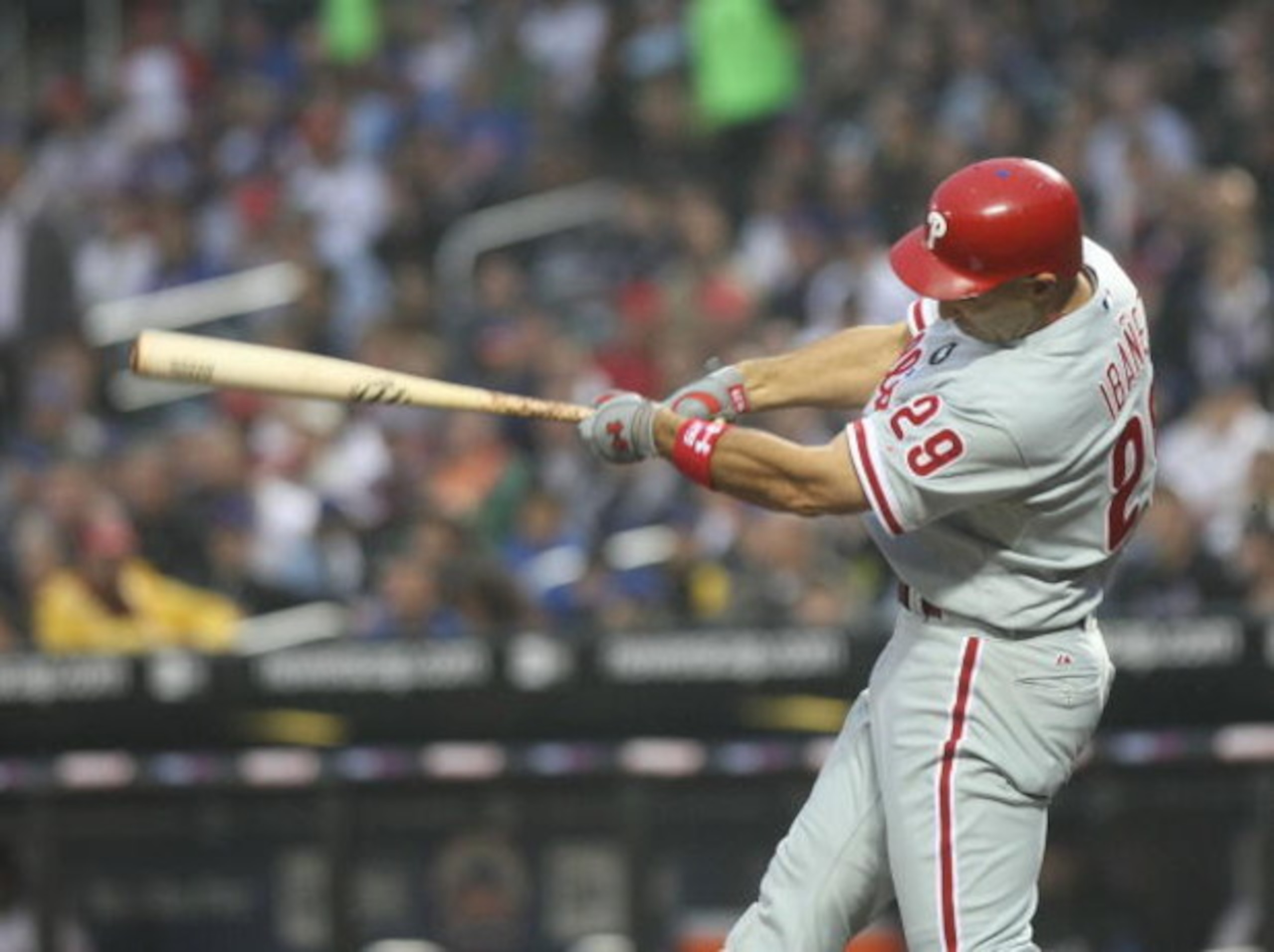 NEW YORK - JUNE 11: Raul Ibanez #29 of the Philadelphia Phillies at bat against the New York Mets on June 11, 2009 at Citi Field in the Flushing neighborhood of the Queens borough of New York City. (Photo by Nick Laham/Getty Images) NEW YORK - JUNE 11: Raul Ibanez #29 of the Philadelphia Phillies at bat against the New York Mets on June 11, 2009 at Citi Field in the Flushing neighborhood of the Queens borough of New York City. (Photo by Nick Laham/Getty Images)