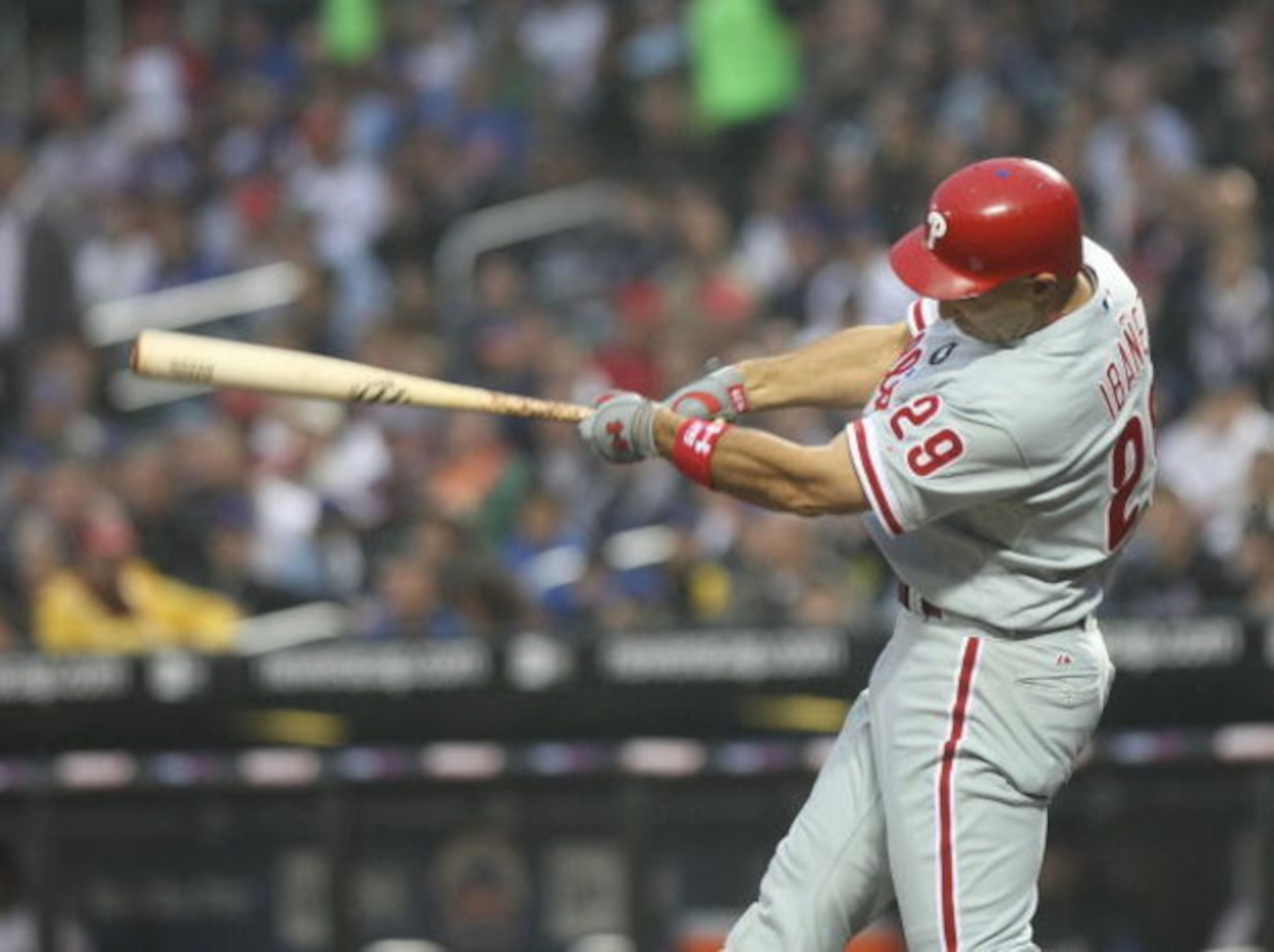 NEW YORK - JUNE 11: Raul Ibanez #29 of the Philadelphia Phillies at bat against the New York Mets on June 11, 2009 at Citi Field in the Flushing neighborhood of the Queens borough of New York City. (Photo by Nick Laham/Getty Images) NEW YORK - JUNE 11: Raul Ibanez #29 of the Philadelphia Phillies at bat against the New York Mets on June 11, 2009 at Citi Field in the Flushing neighborhood of the Queens borough of New York City. (Photo by Nick Laham/Getty Images)